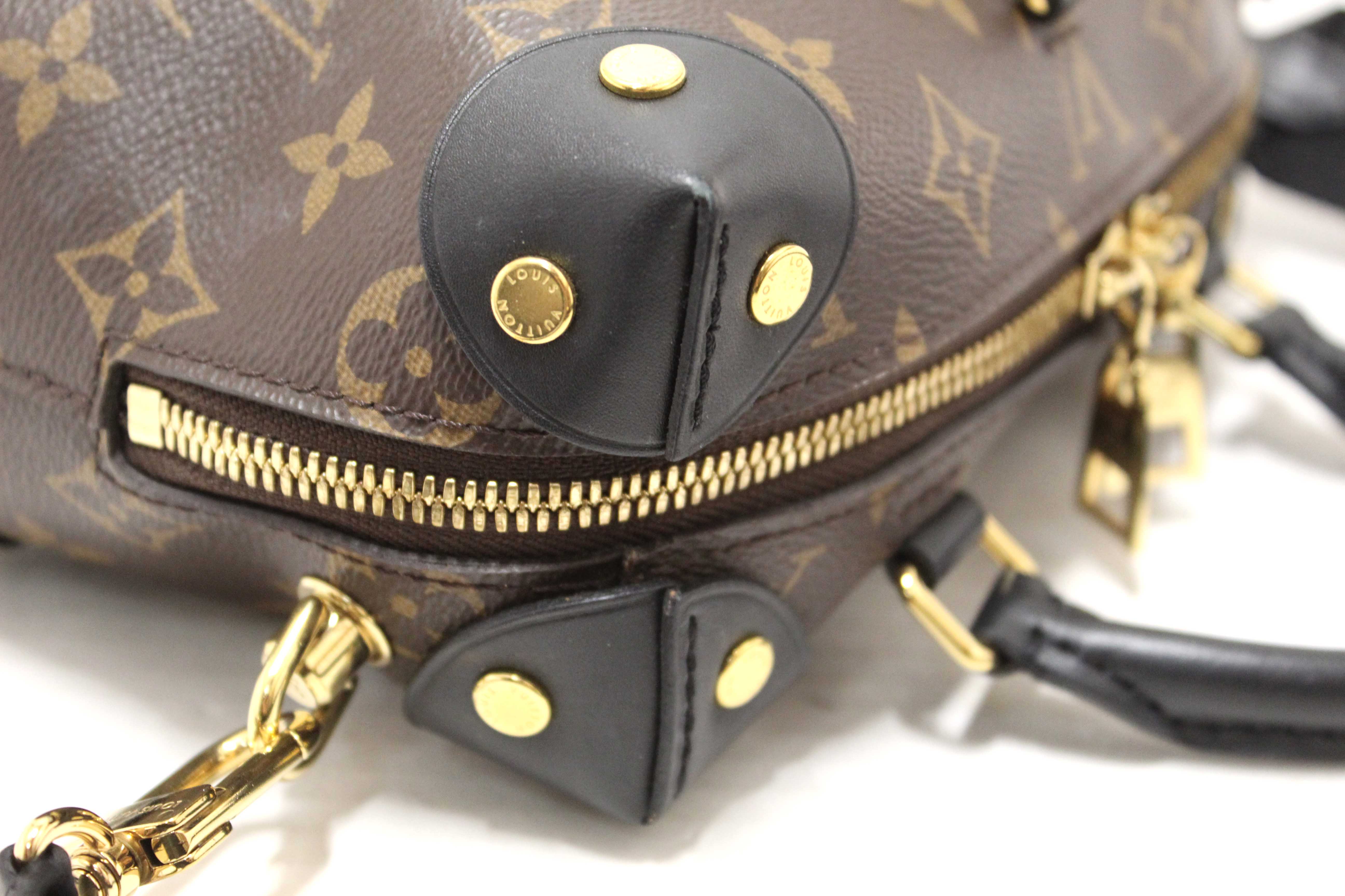 Authentic Louis Vuitton Classic Monogram Petite Malle Supple Crossbody Bag