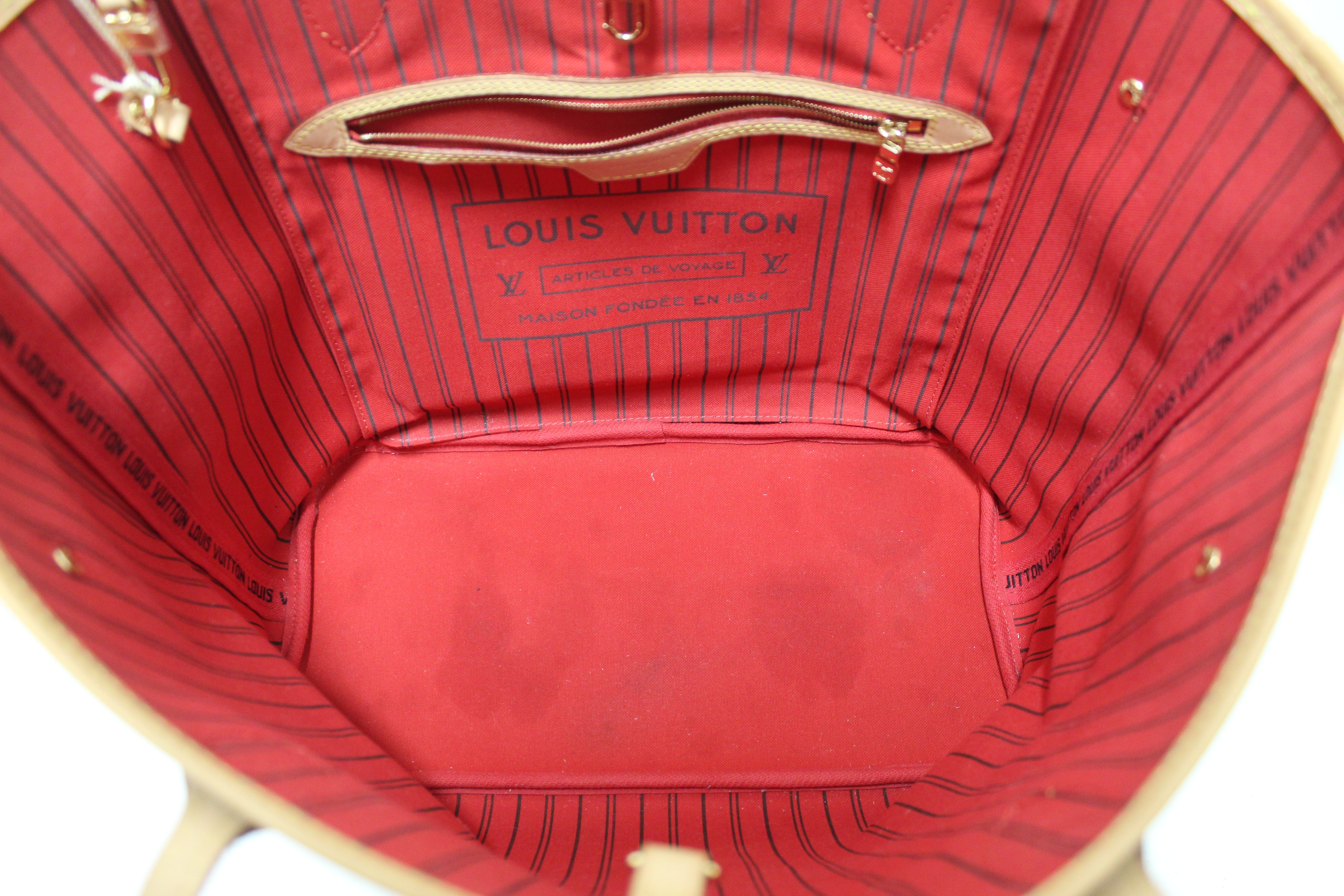 Authentic Louis Vuitton Classic Monogram Neverfull MM Tote Shoulder Bag