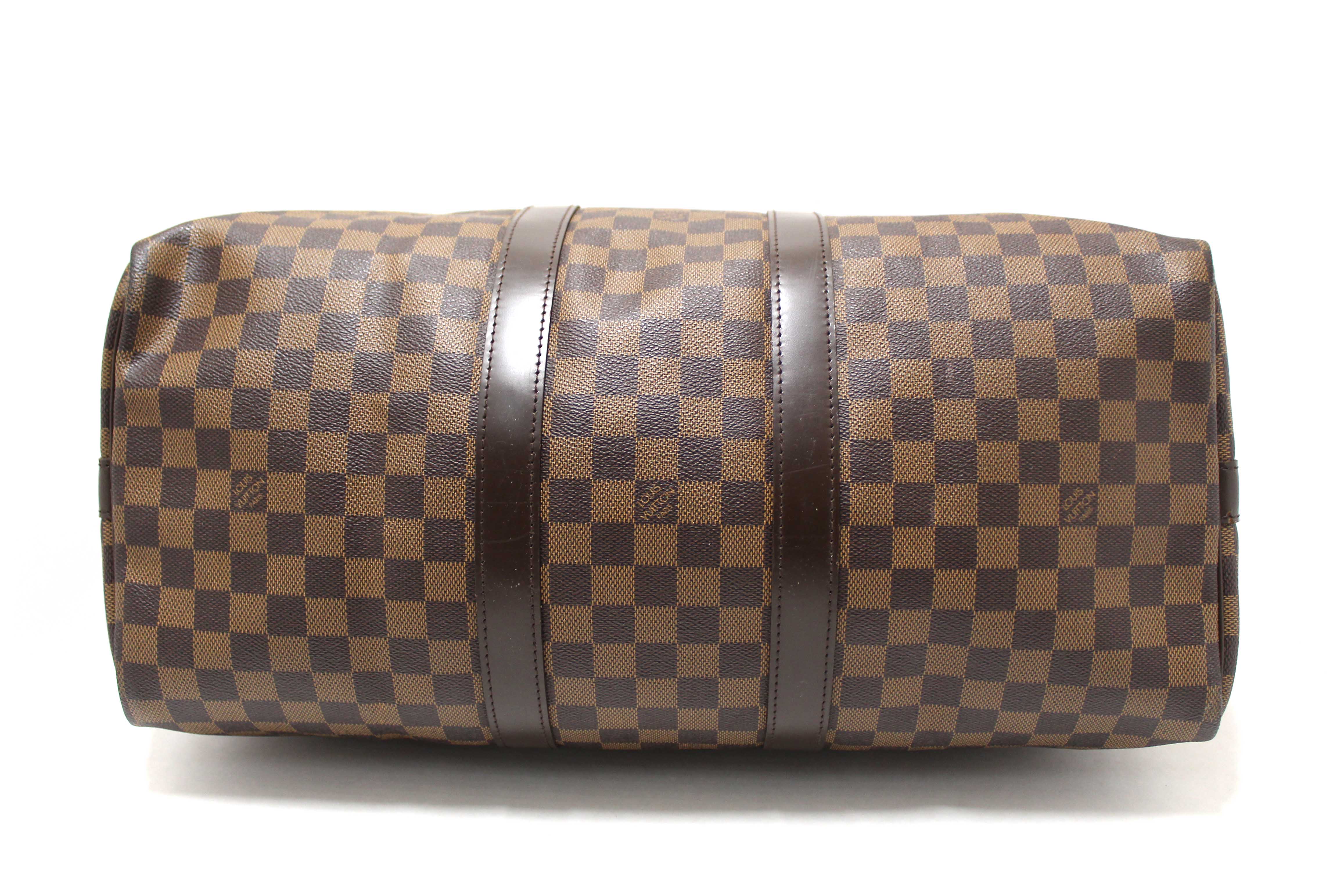 Authentic Louis Vuitton Damier Ebene Keepall Bandouliere 45 Travel Bag
