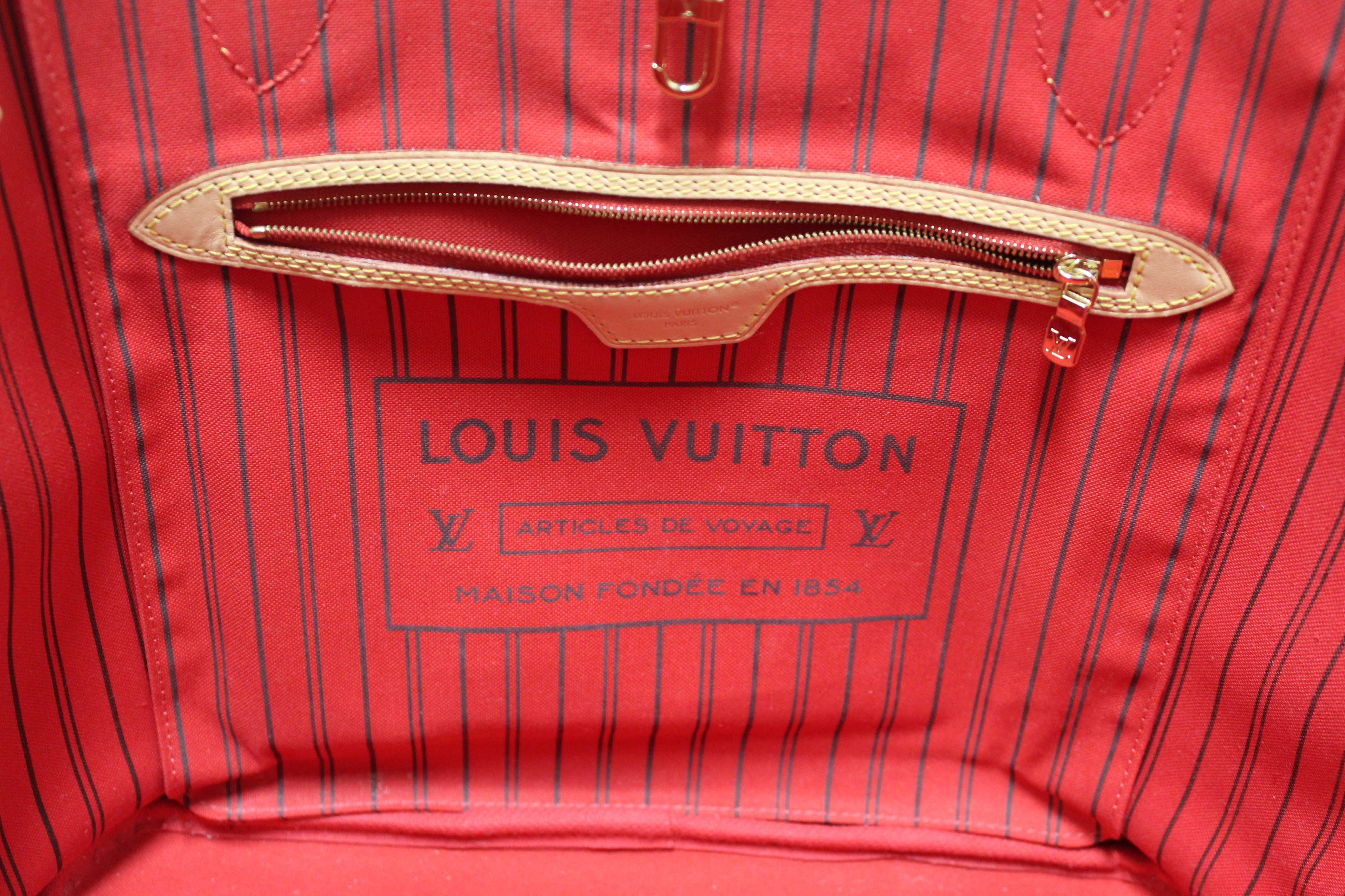 Authentic Louis Vuitton Classic Monogram Neverfull MM Tote Shoulder Bag