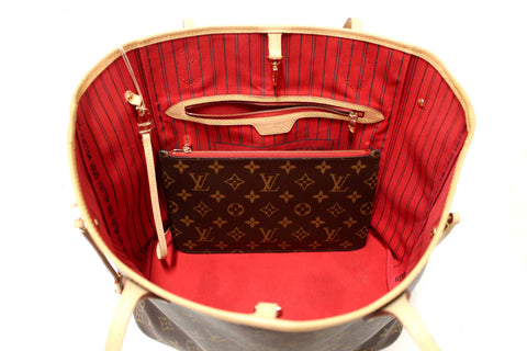 Authentic Louis Vuitton Classic Monogram Neverfull MM Tote Shoulder Bag