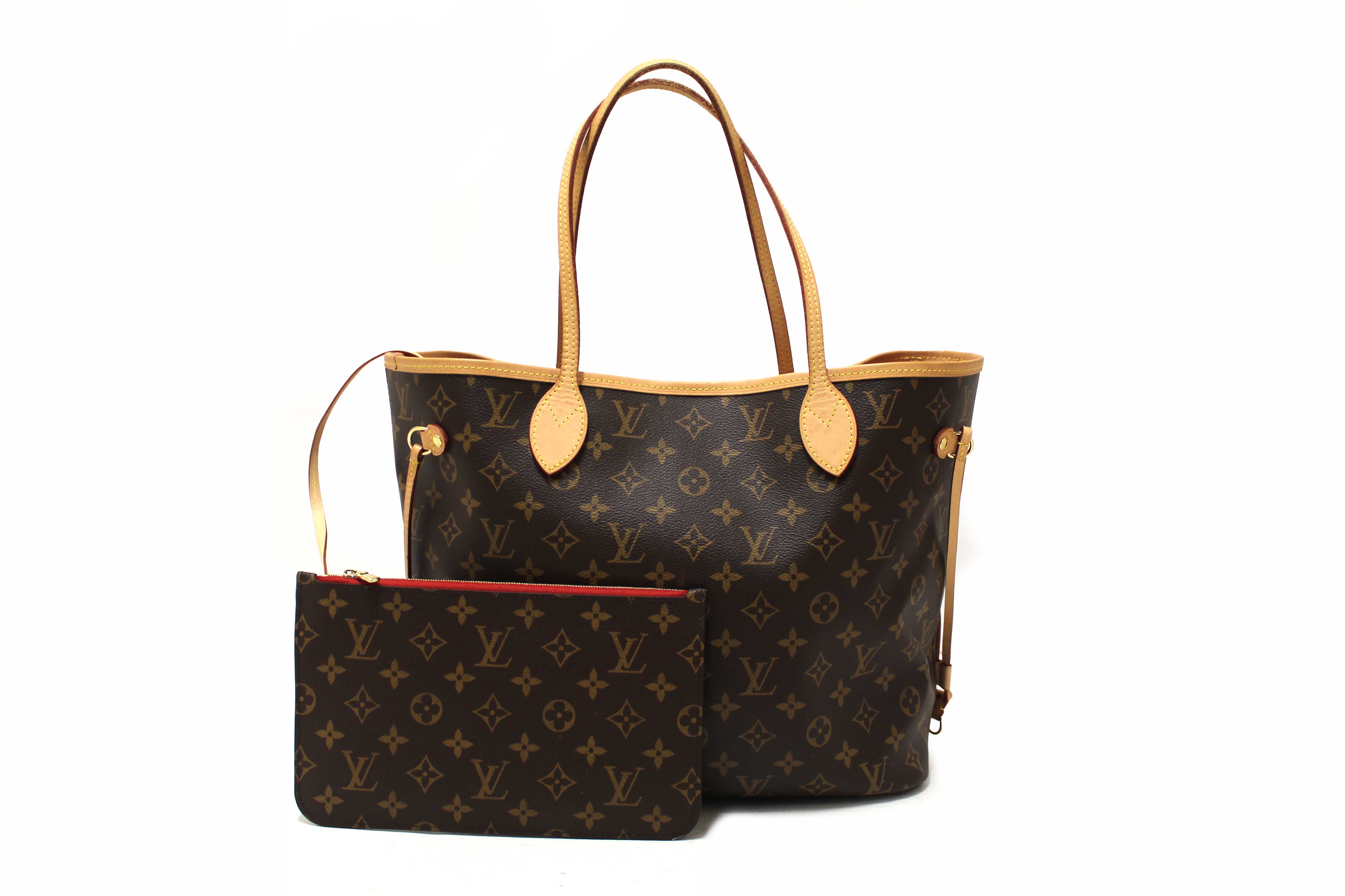 Authentic Louis Vuitton Classic Monogram Neverfull MM Tote Shoulder Bag