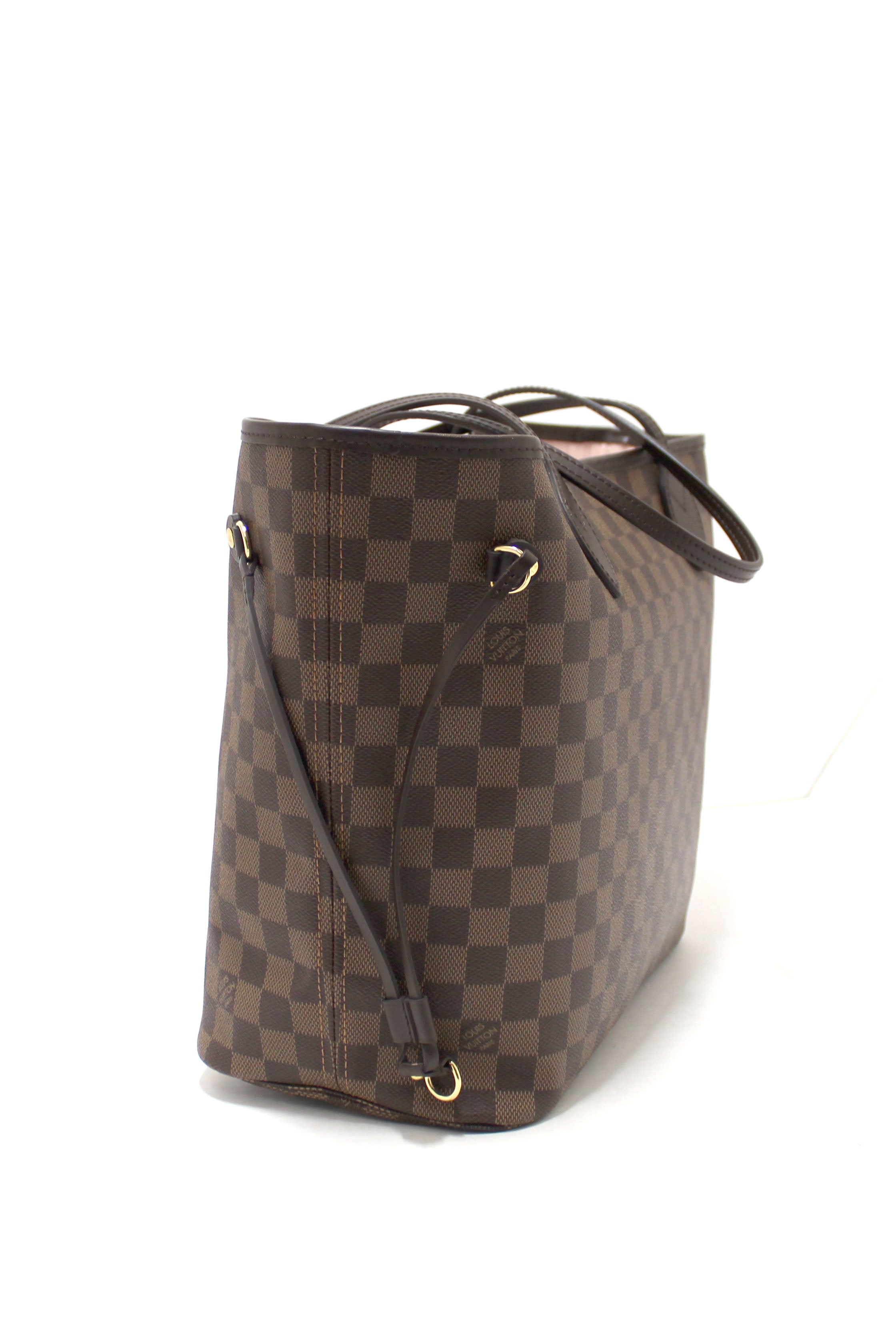 Authentic Louis Vuitton Damier Ebene Canvas Neverfull MM Tote Shoulder Bag