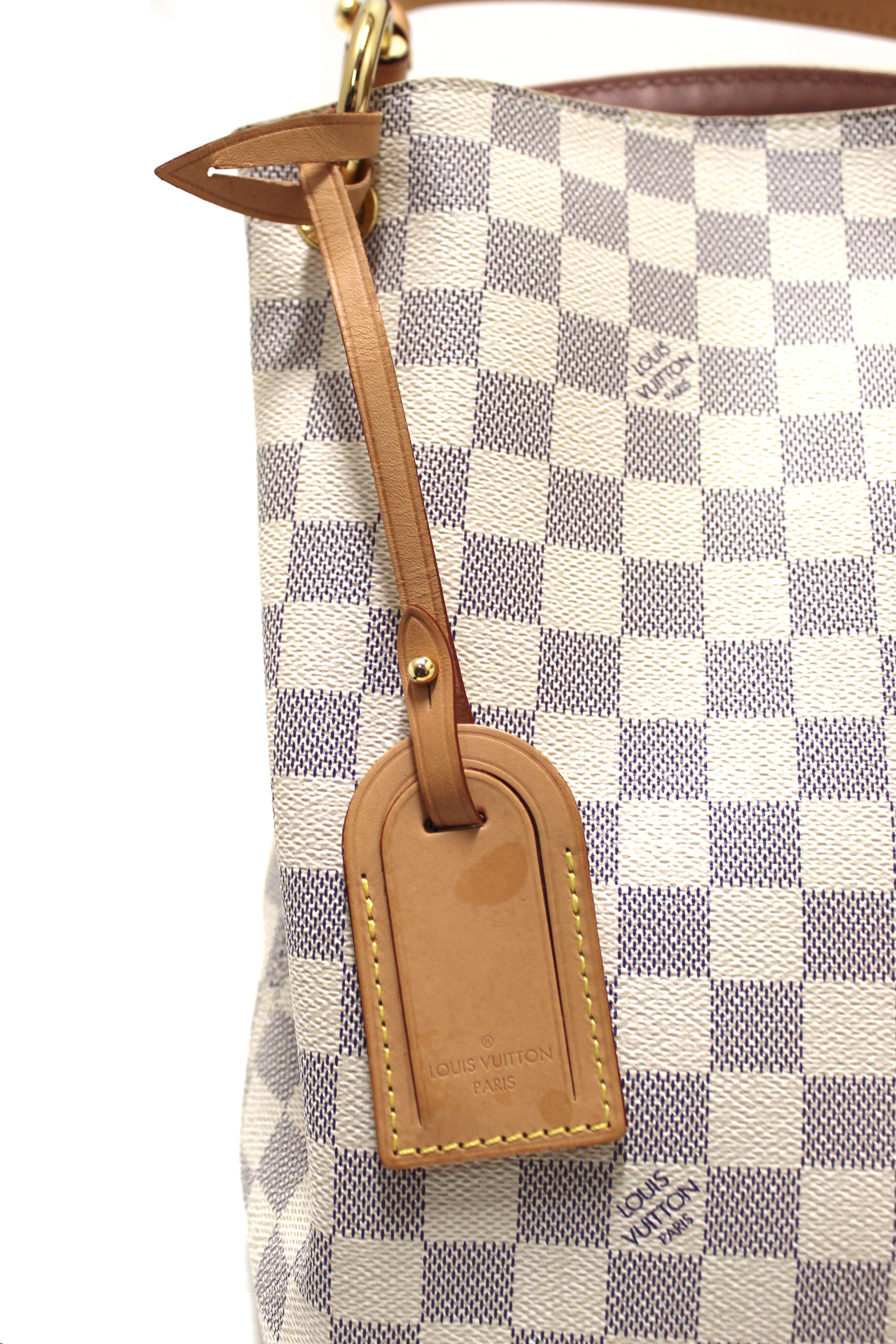 Authentic Louis Vuitton Damier Azur Graceful PM Hobo Shoulder Bag