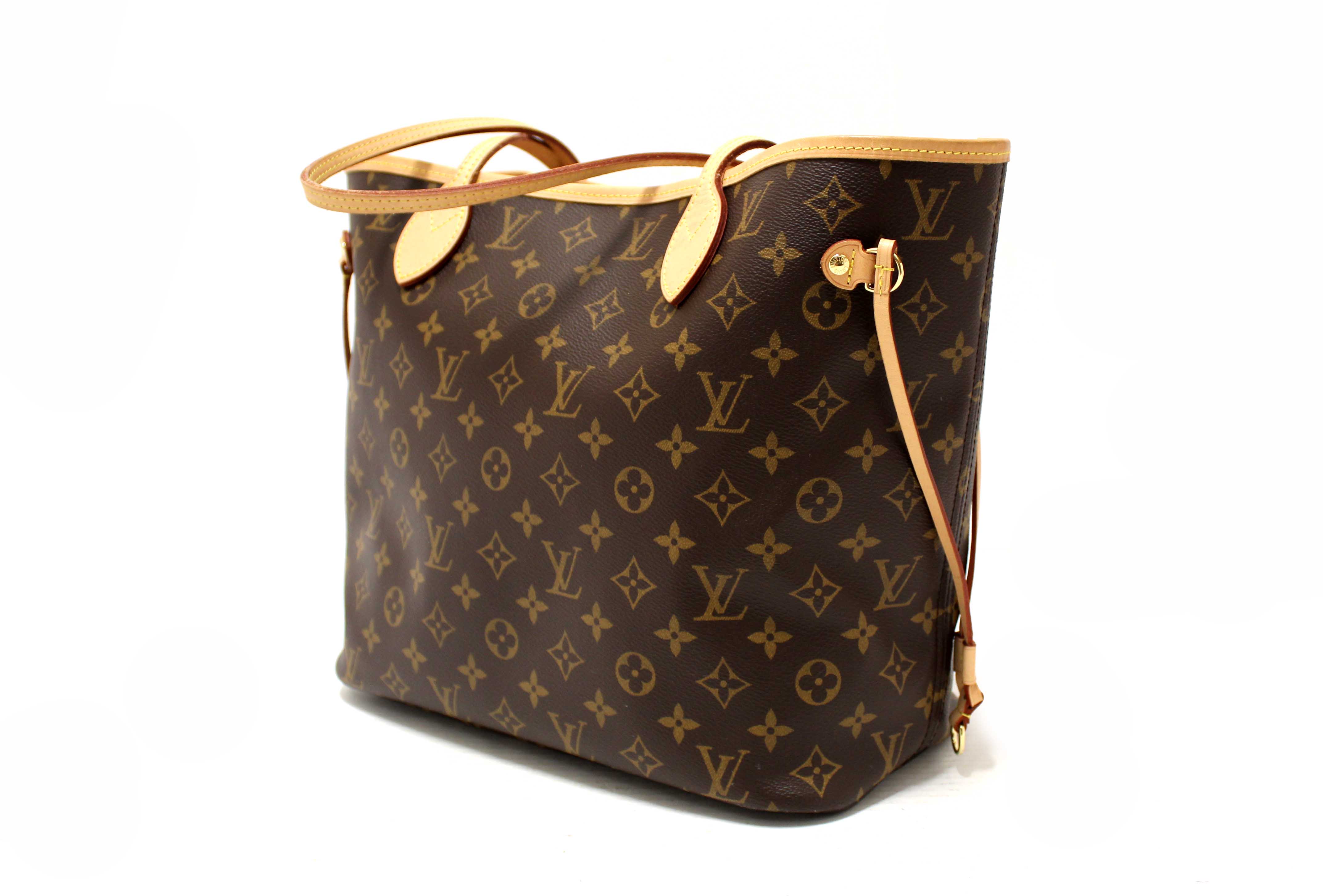 Authentic Louis Vuitton Classic Monogram Neverfull MM Tote Shoulder Bag