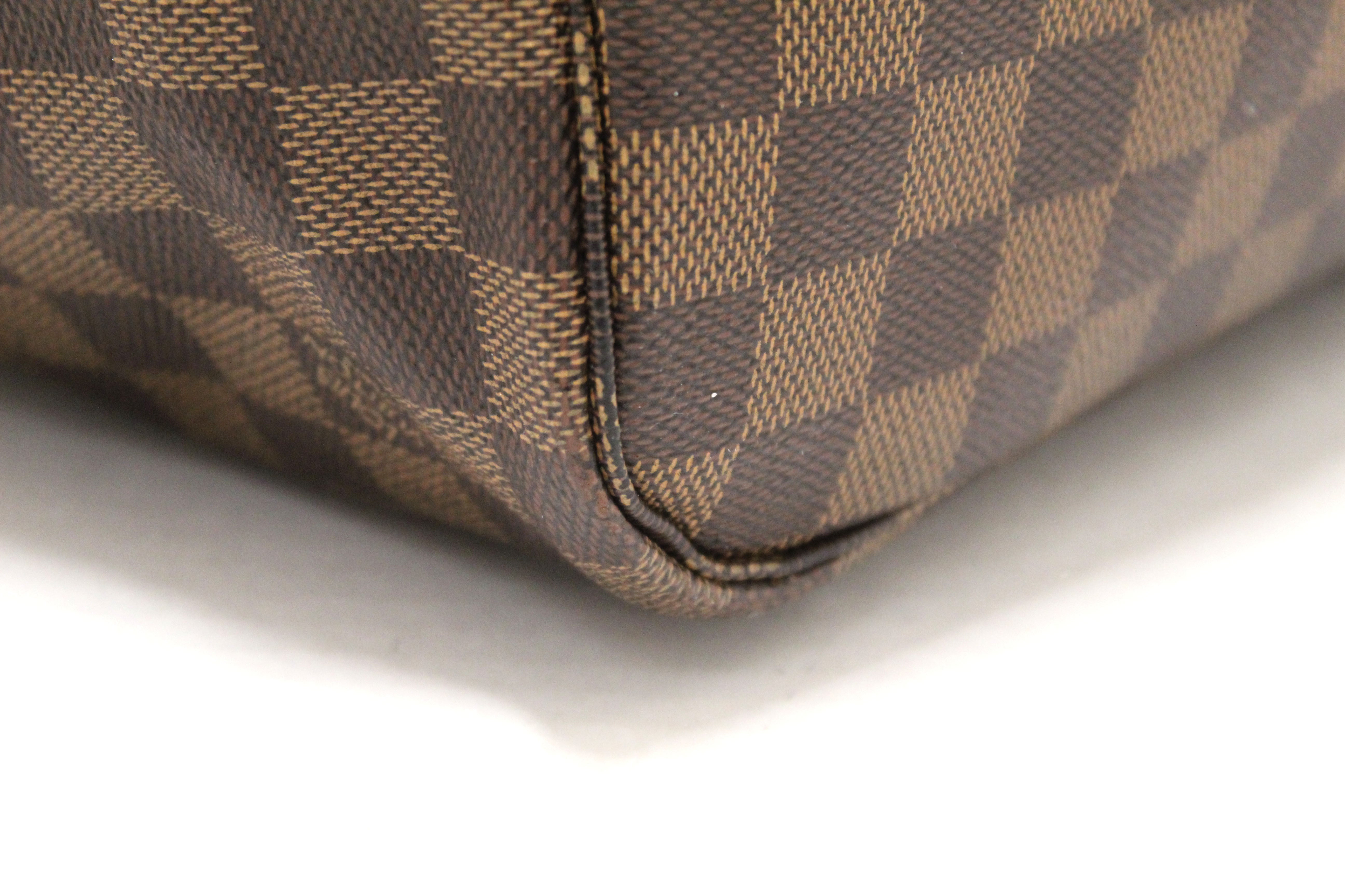 Authentic Louis Vuitton Damier Ebene Canvas Neverfull MM Tote Shoulder Bag