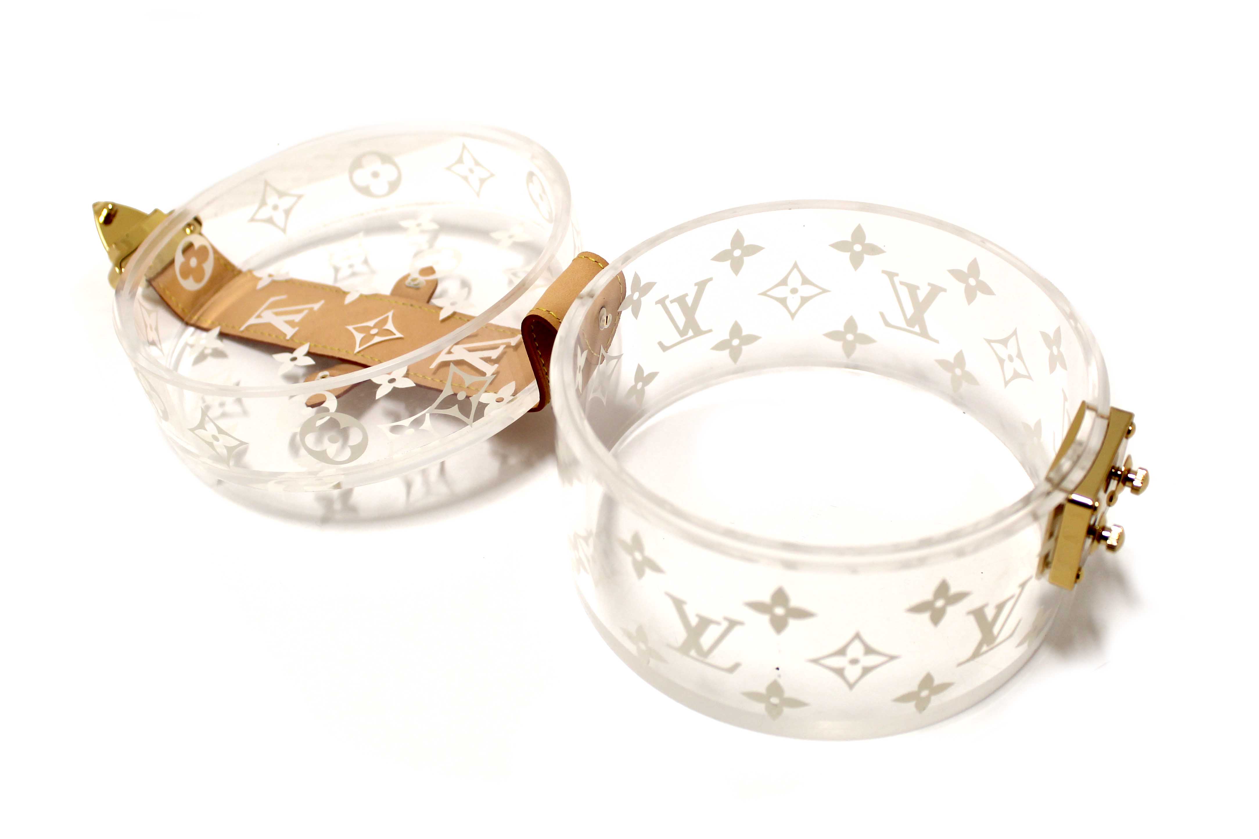 Authentic Louis Vuitton Monogram Print Transparent Plexiglass Scott Box
