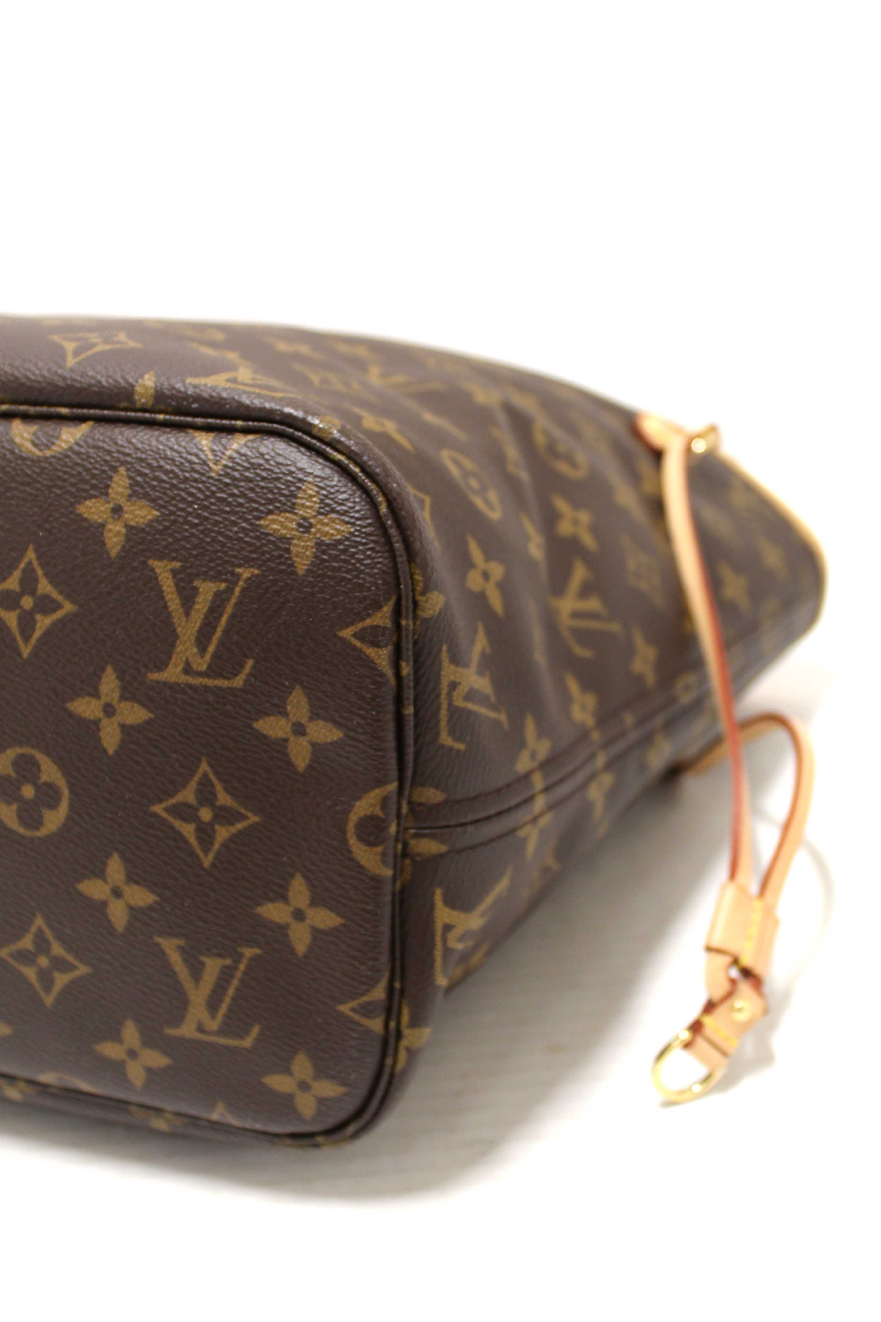 Authentic Louis Vuitton Classic Monogram Neverfull MM Tote Shoulder Bag