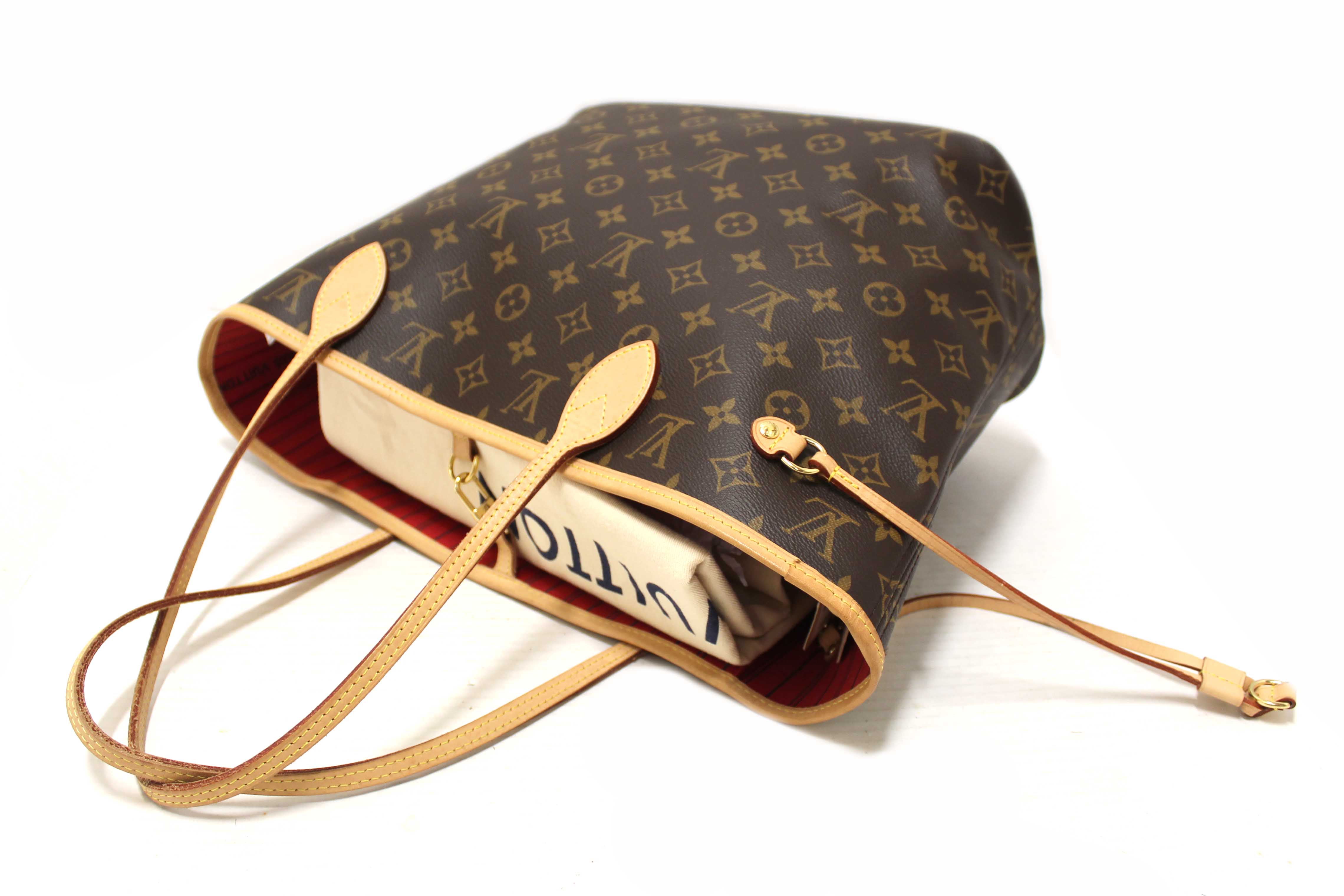 Authentic Louis Vuitton Classic Monogram Neverfull MM Tote Shoulder Bag