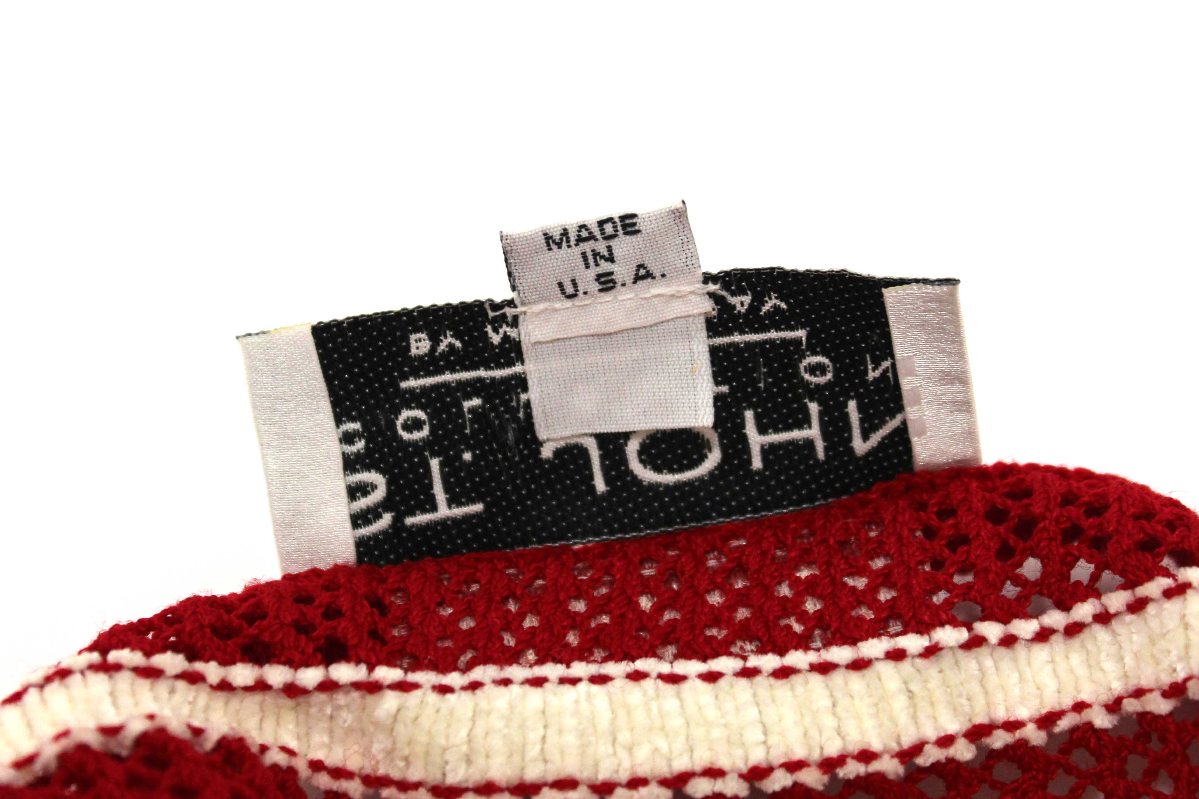 Authentic St John Red and White Striped Knit Sweater Size