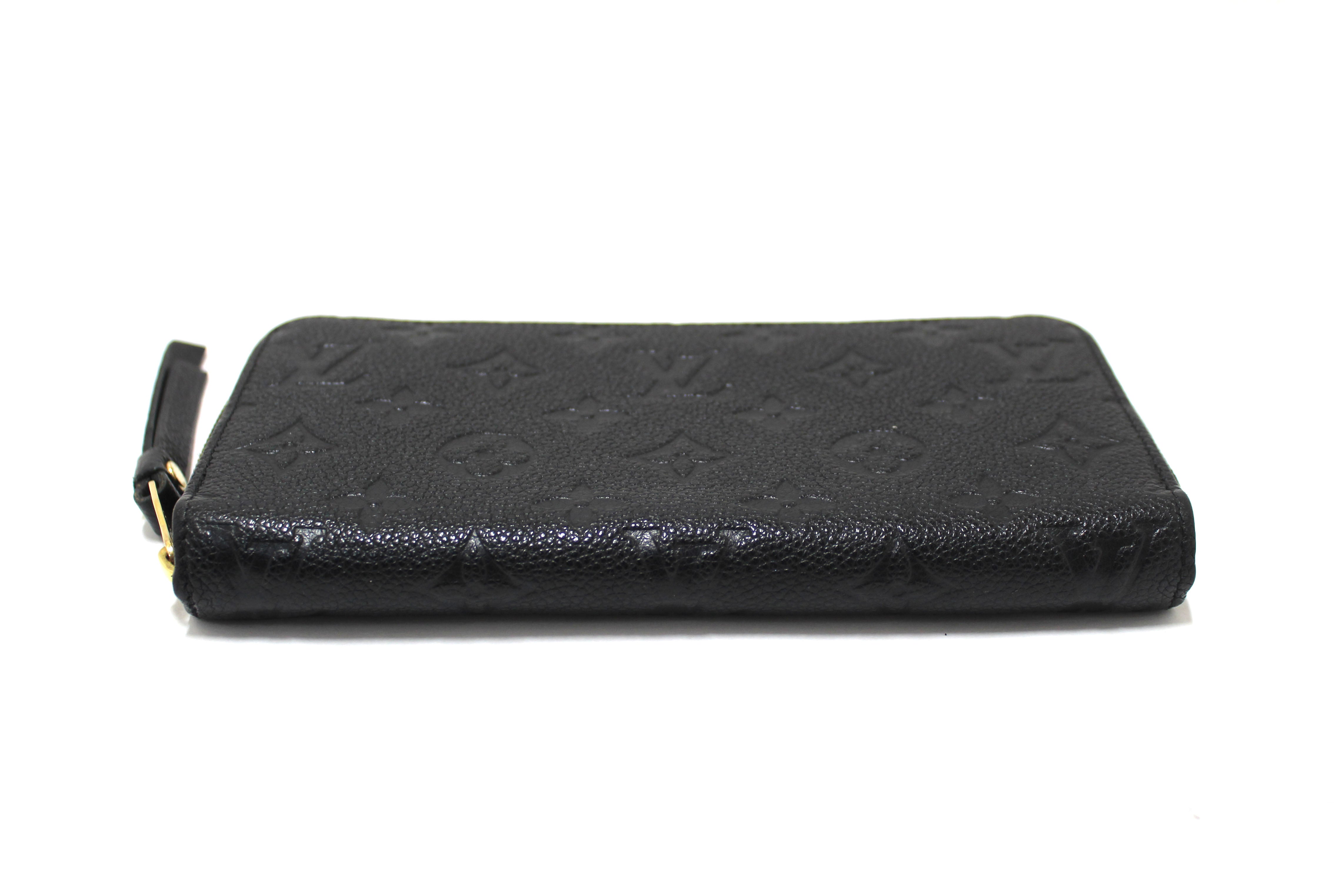 Authentic Louis Vuitton Black Monogram Empreinte Leather Zippy Wallet