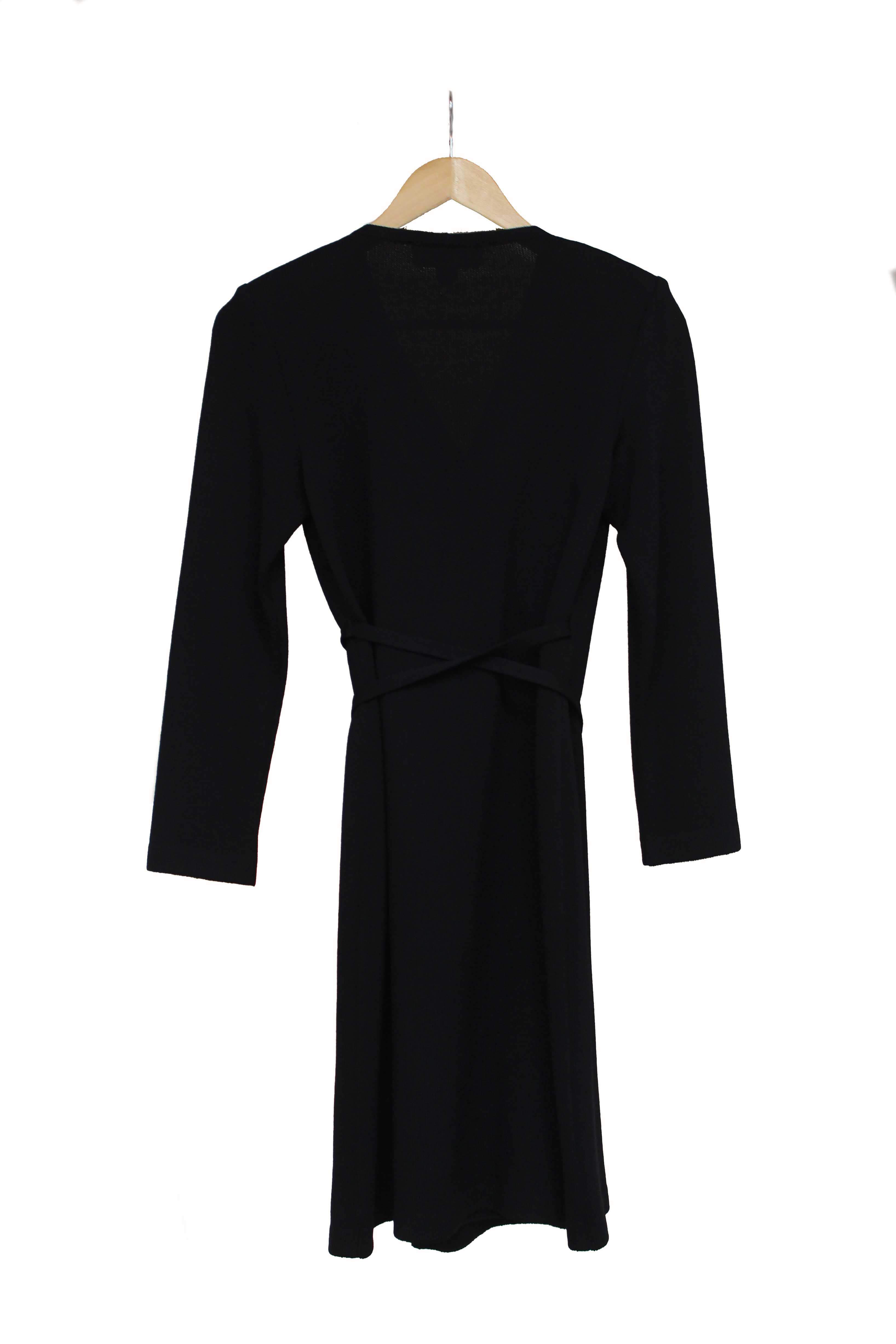 Authentic St John Black Wrap-Around Knit Dress Size Size 2