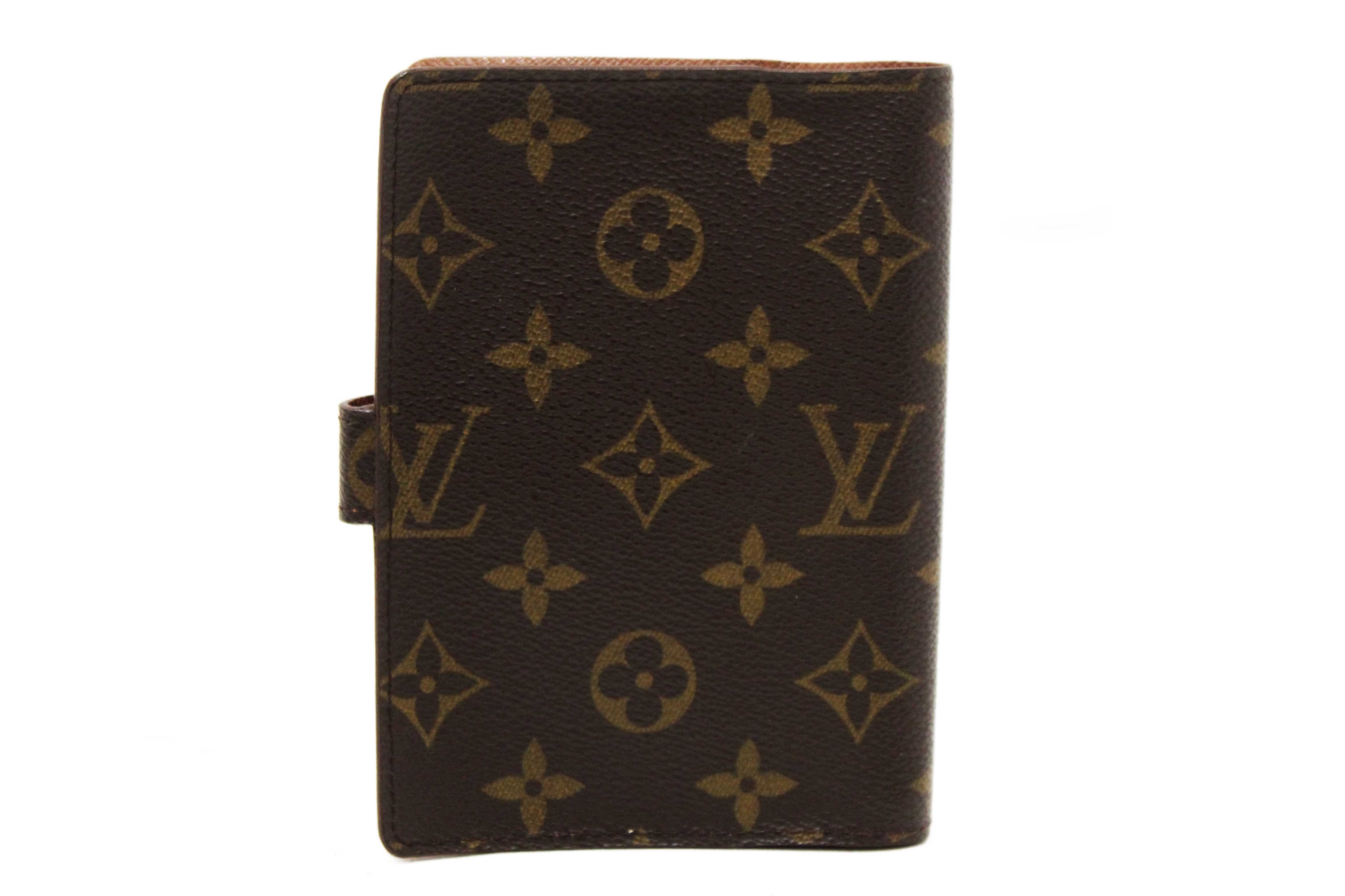 Authentic Louis Vuitton Monogram Canvas Medium Ring Agenda Cover