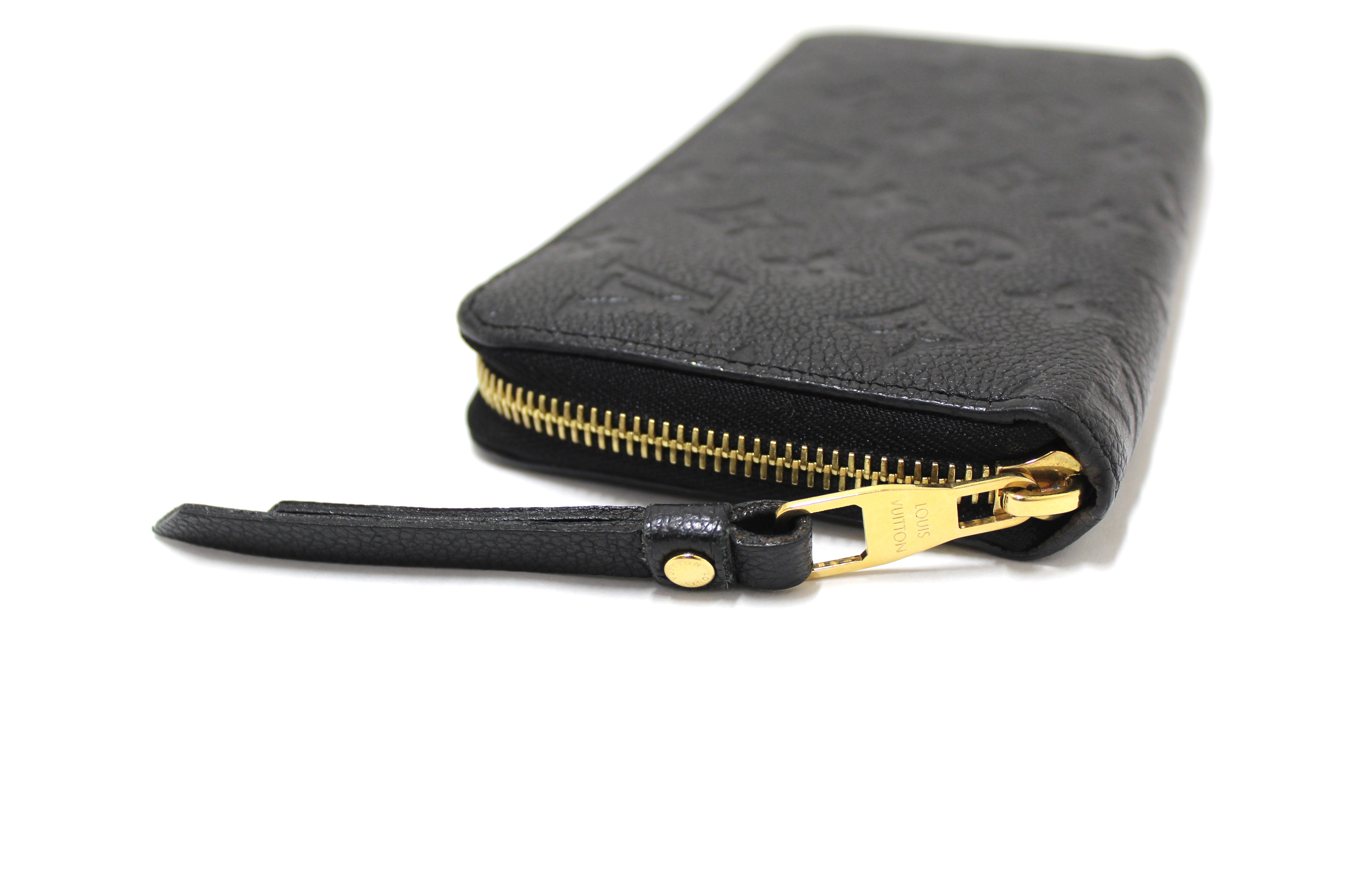 Authentic Louis Vuitton Black Monogram Empreinte Leather Zippy Wallet