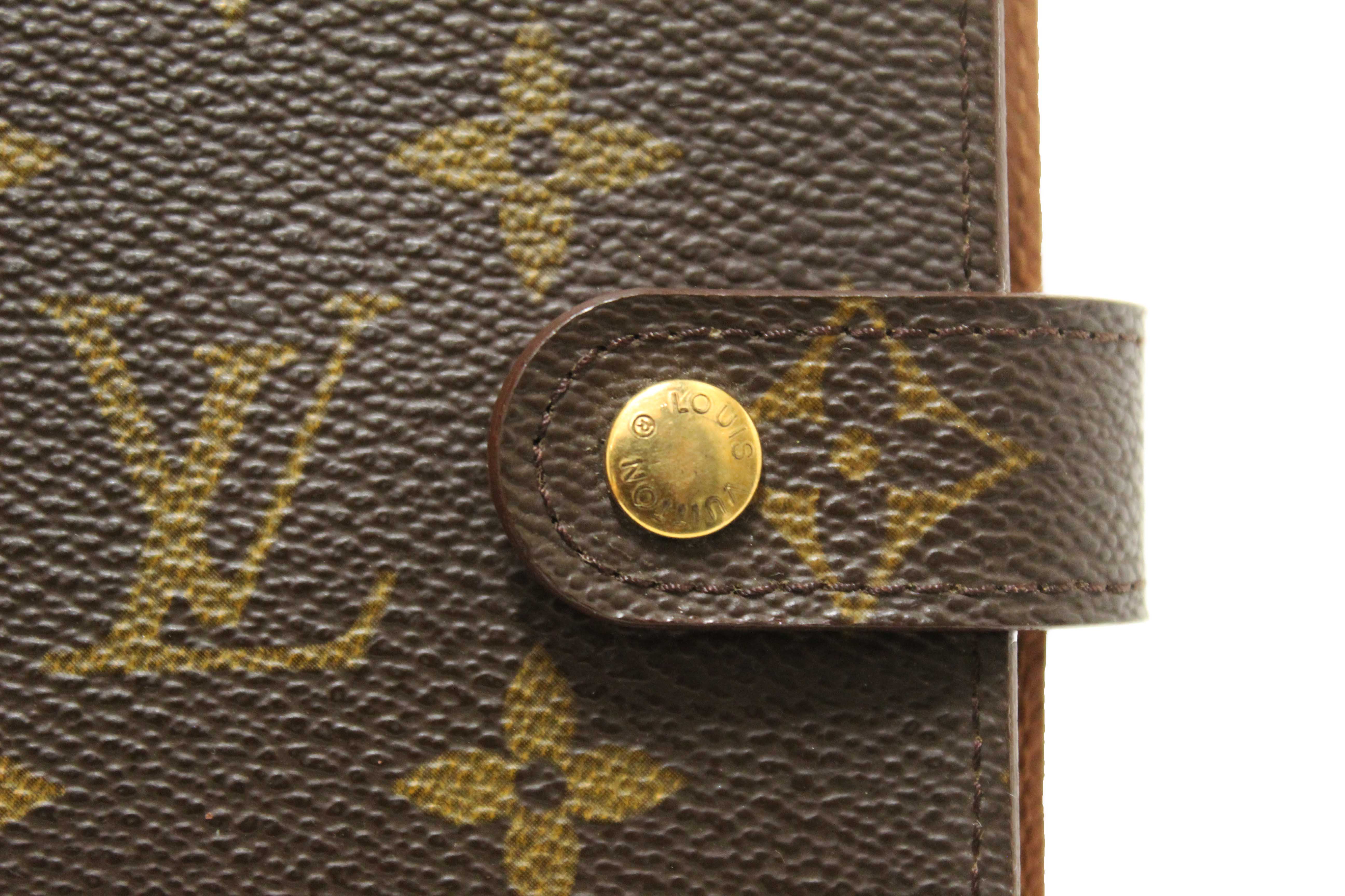 Authentic Louis Vuitton Monogram Canvas Medium Ring Agenda Cover