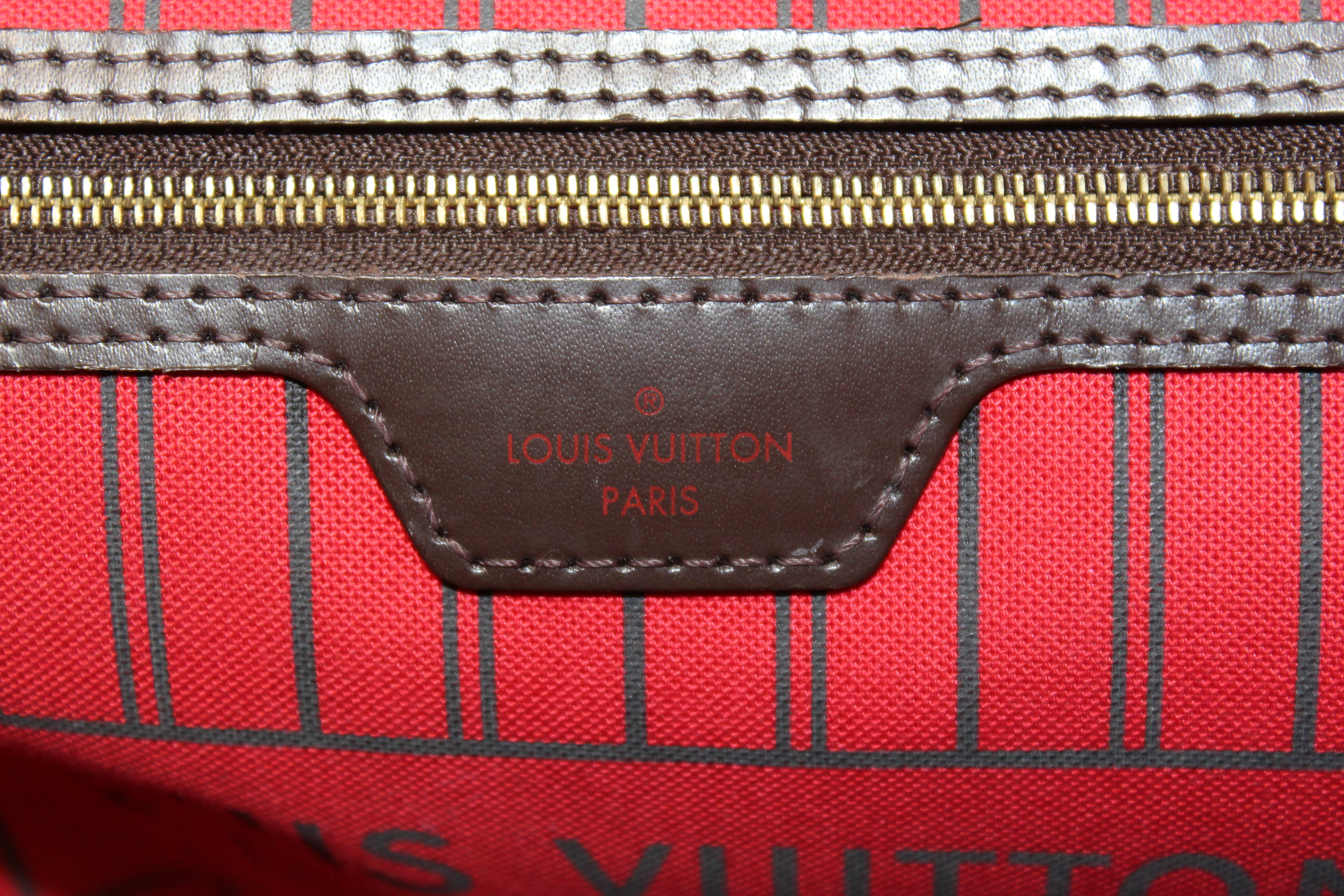 Authentic Louis Vuitton Damier Ebene Neverfull MM Shoulder Bag