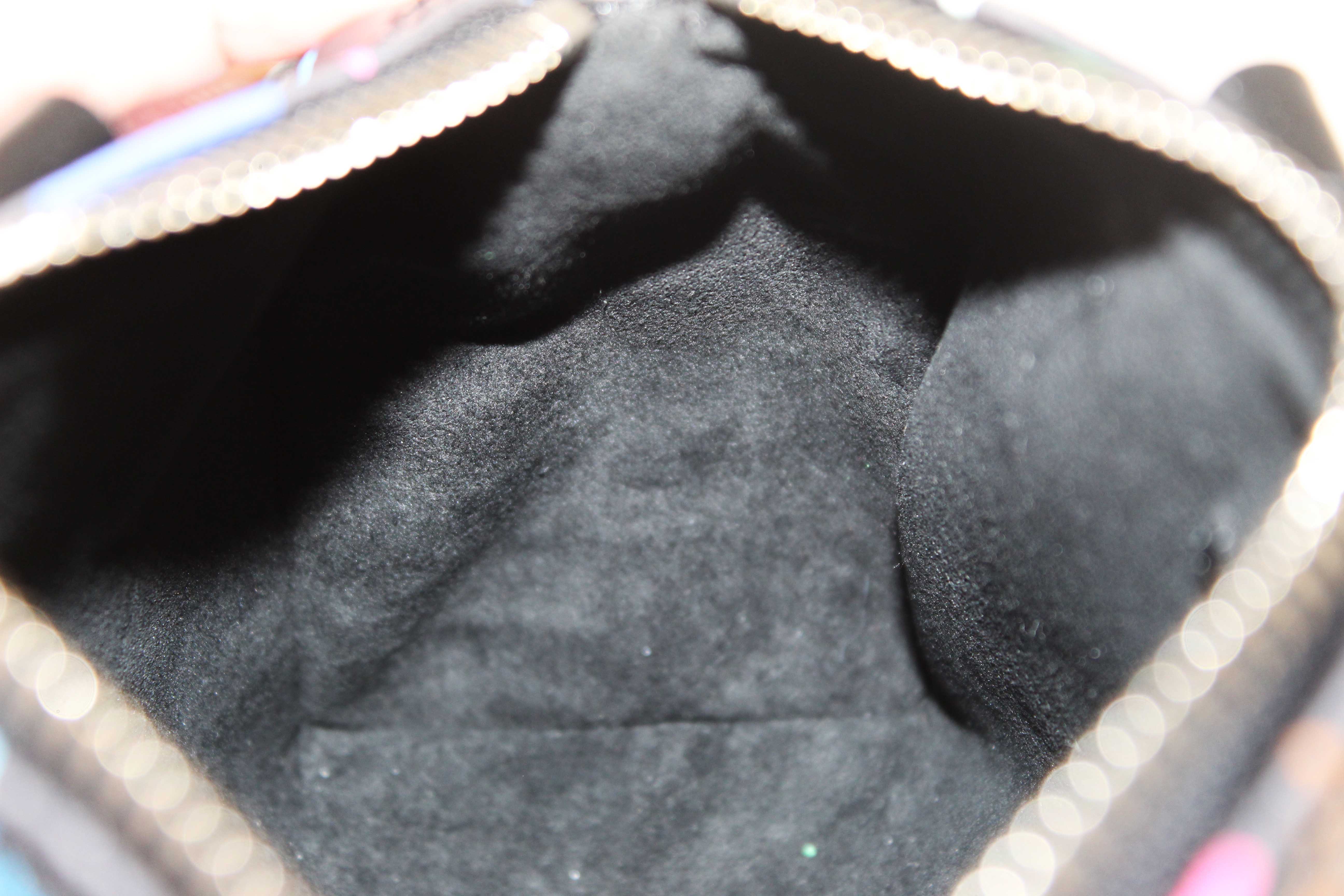 Authentic Louis Vuitton Limited Edition Black Multicolor Monogram LV x TM Nano Speedy Bag