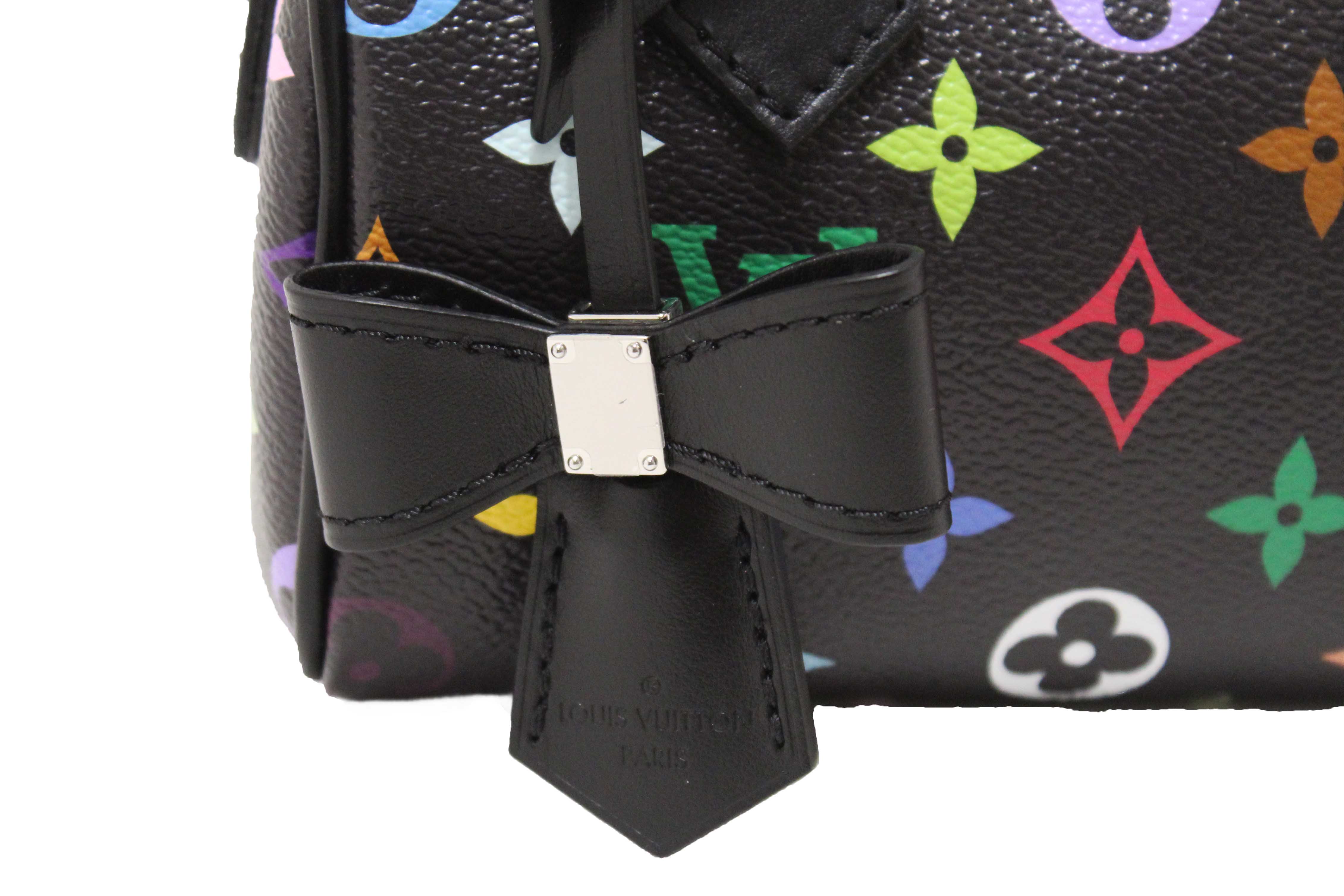 Authentic Louis Vuitton Limited Edition Black Multicolor Monogram LV x TM Nano Speedy Bag