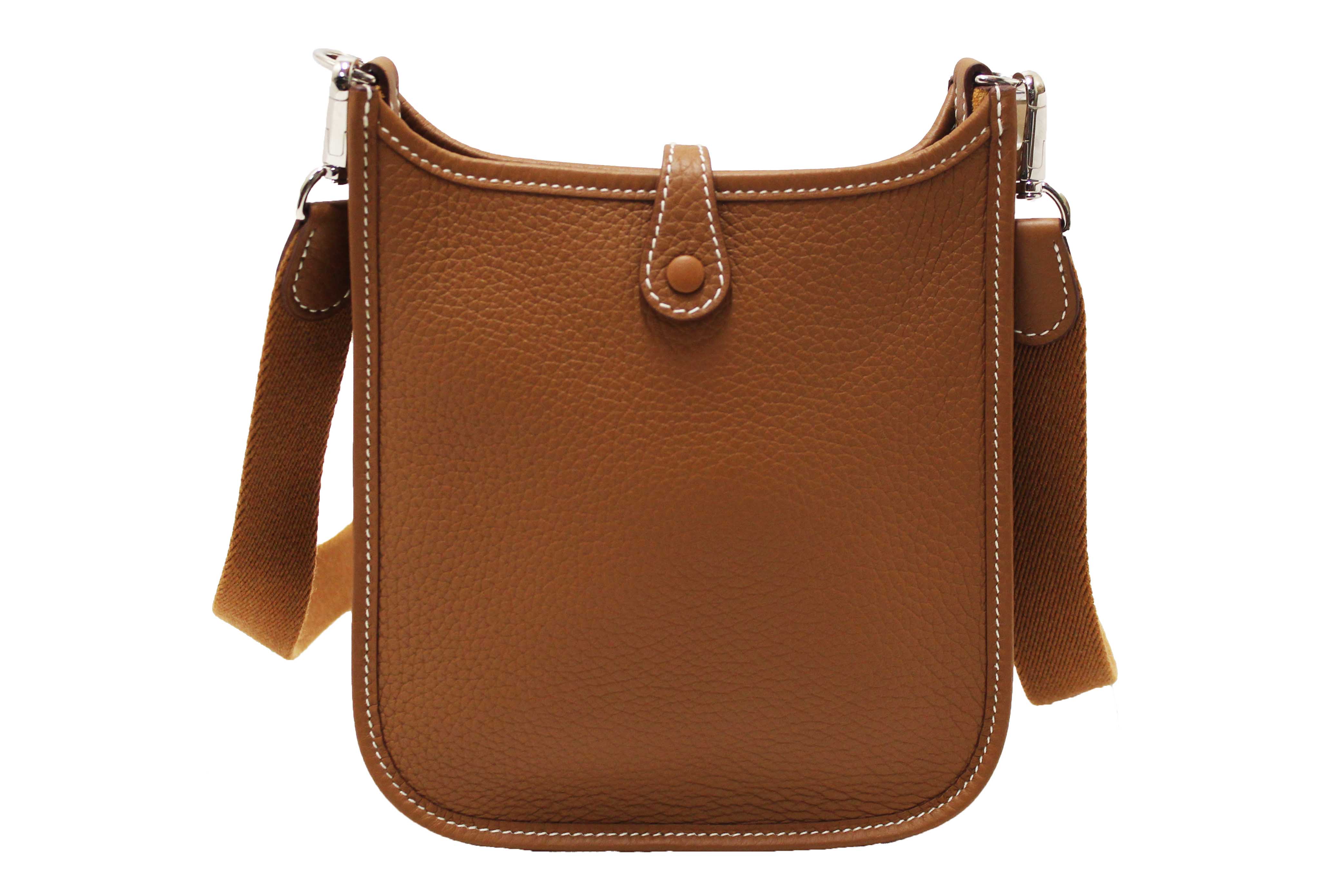 Authentic Hermes Brown Clemence Leather Evelyne 16 Amazone Bag