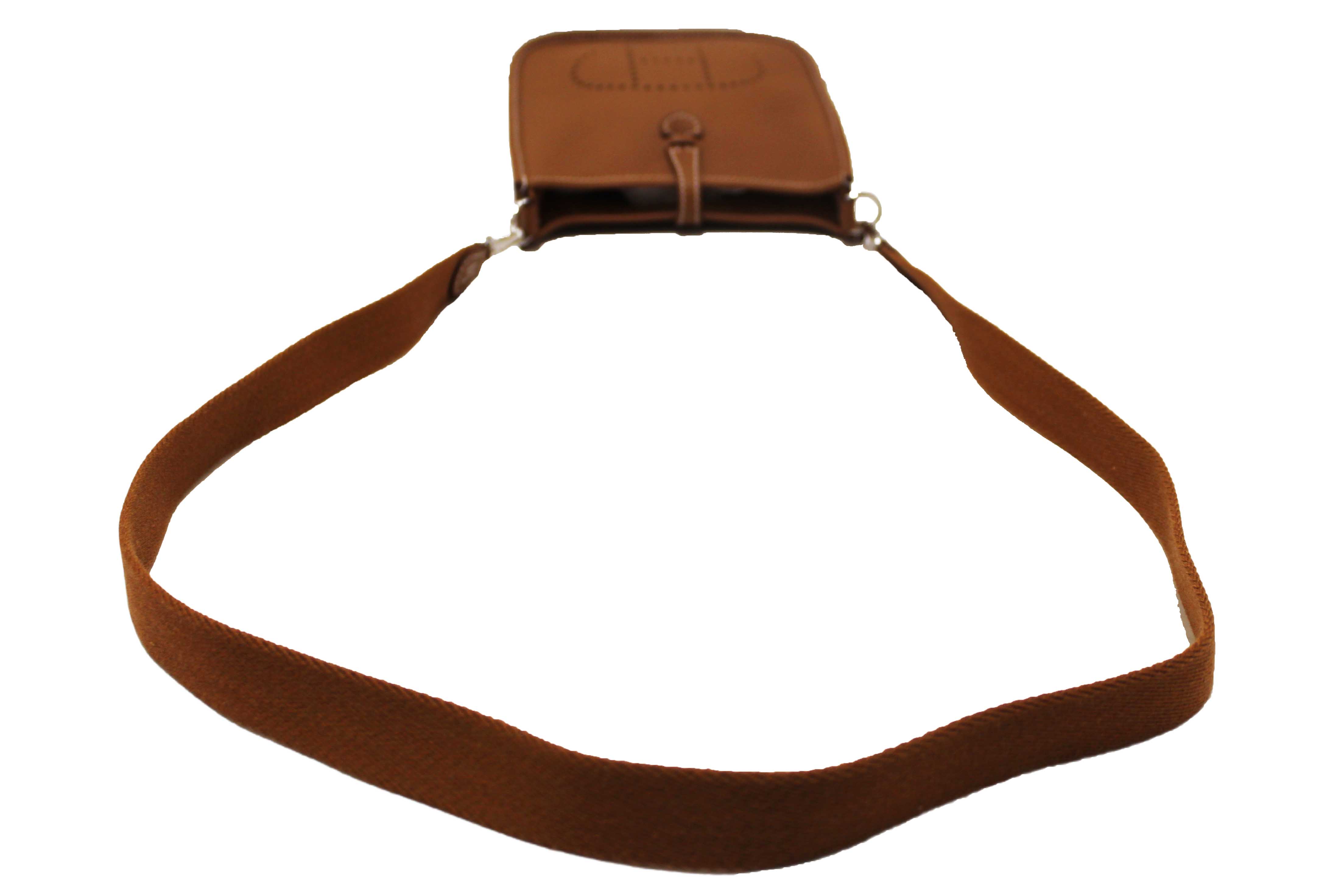 Authentic Hermes Brown Clemence Leather Evelyne 16 Amazone Bag