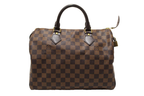 Authentic Louis Vuitton Damier Ebene Speedy 30 Handbag