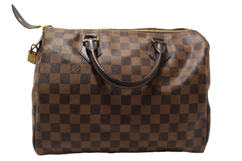 Authentic Louis Vuitton Damier Ebene Speedy 30 Handbag