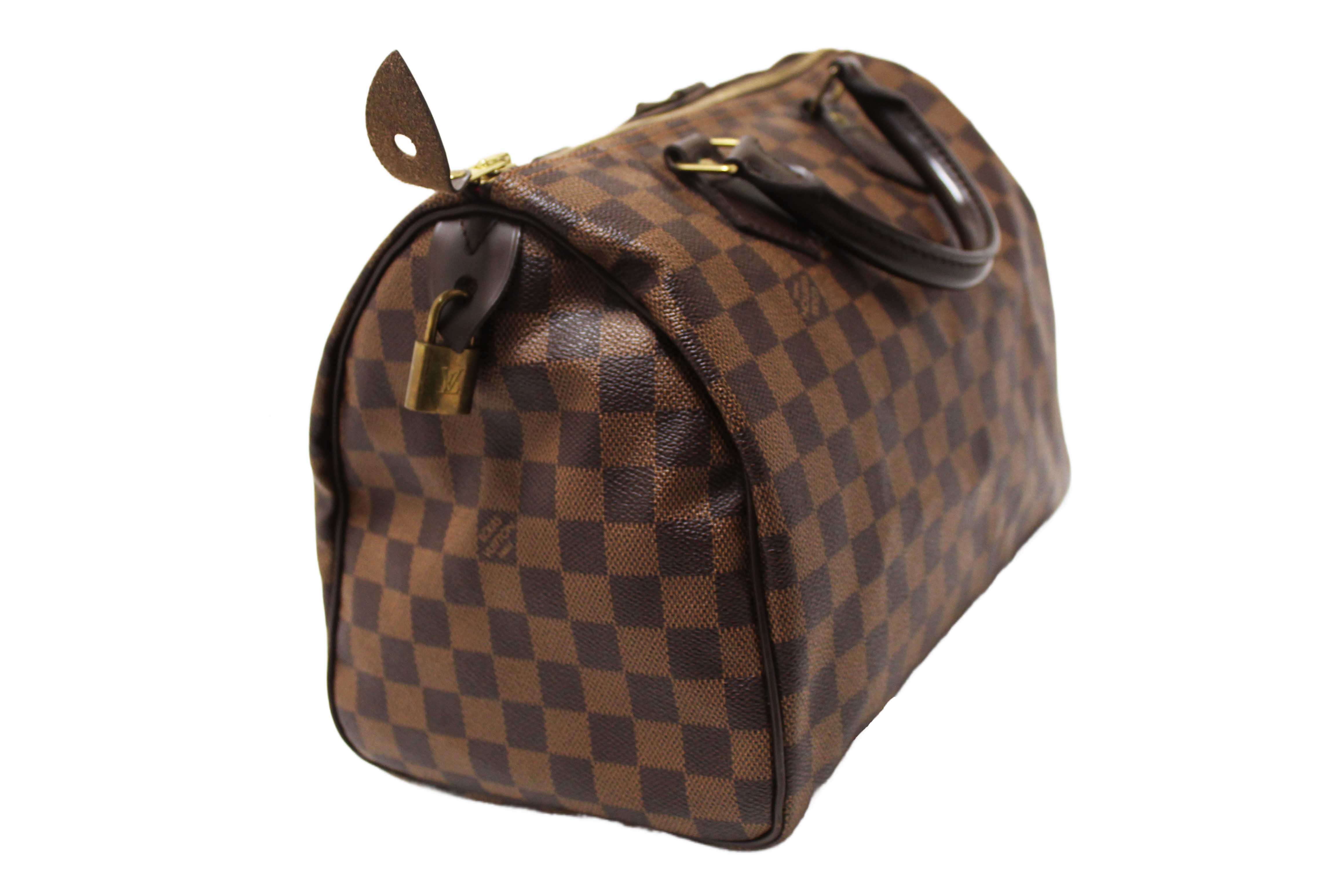 Authentic Louis Vuitton Damier Ebene Speedy 30 Handbag