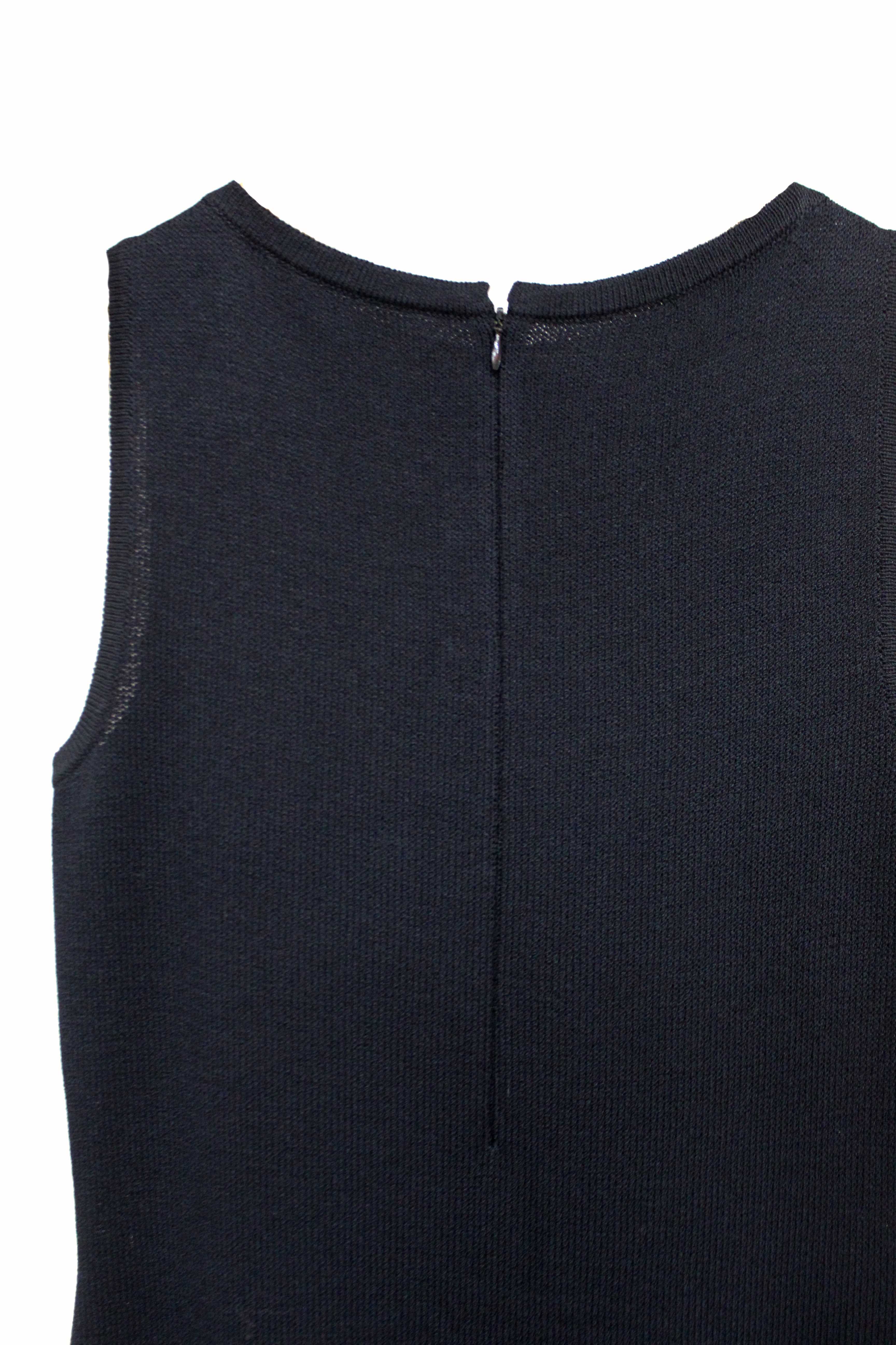 Authentic St John Black Knit Sleeveless Dress Size 2