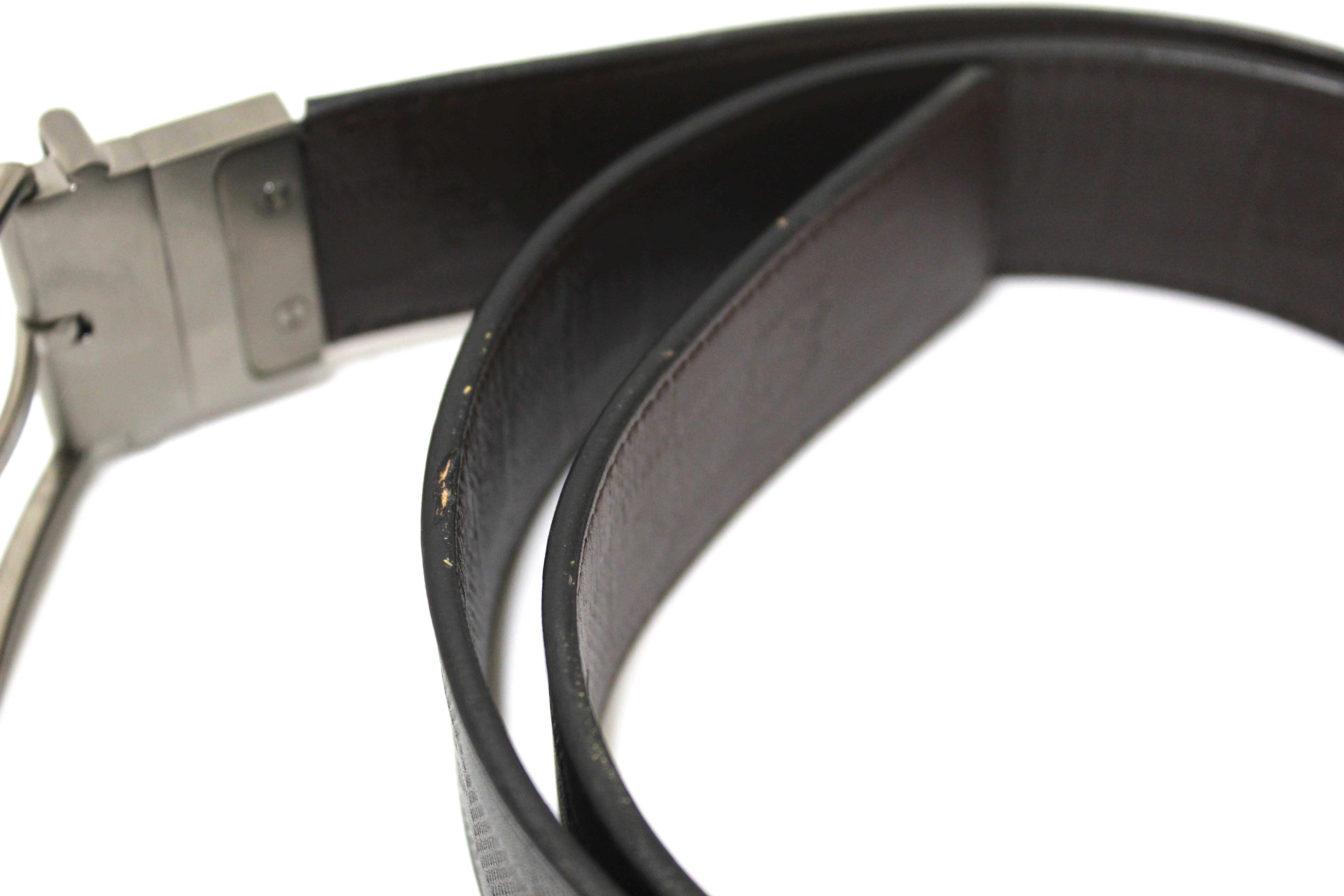 Authentic Louis Vuitton Men's Damier Infiniti Reversible Black/Brown Belt 90