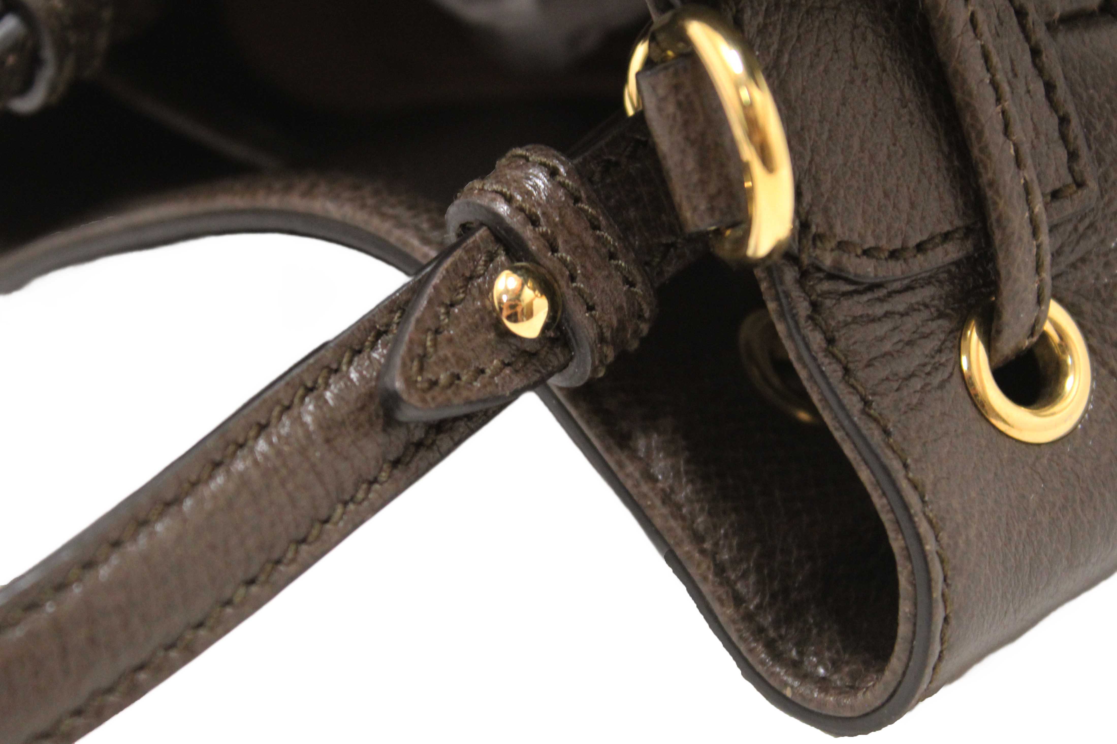 Authentic Gucci Brown Ophidia GG Supreme Small Bucket Bag 550621