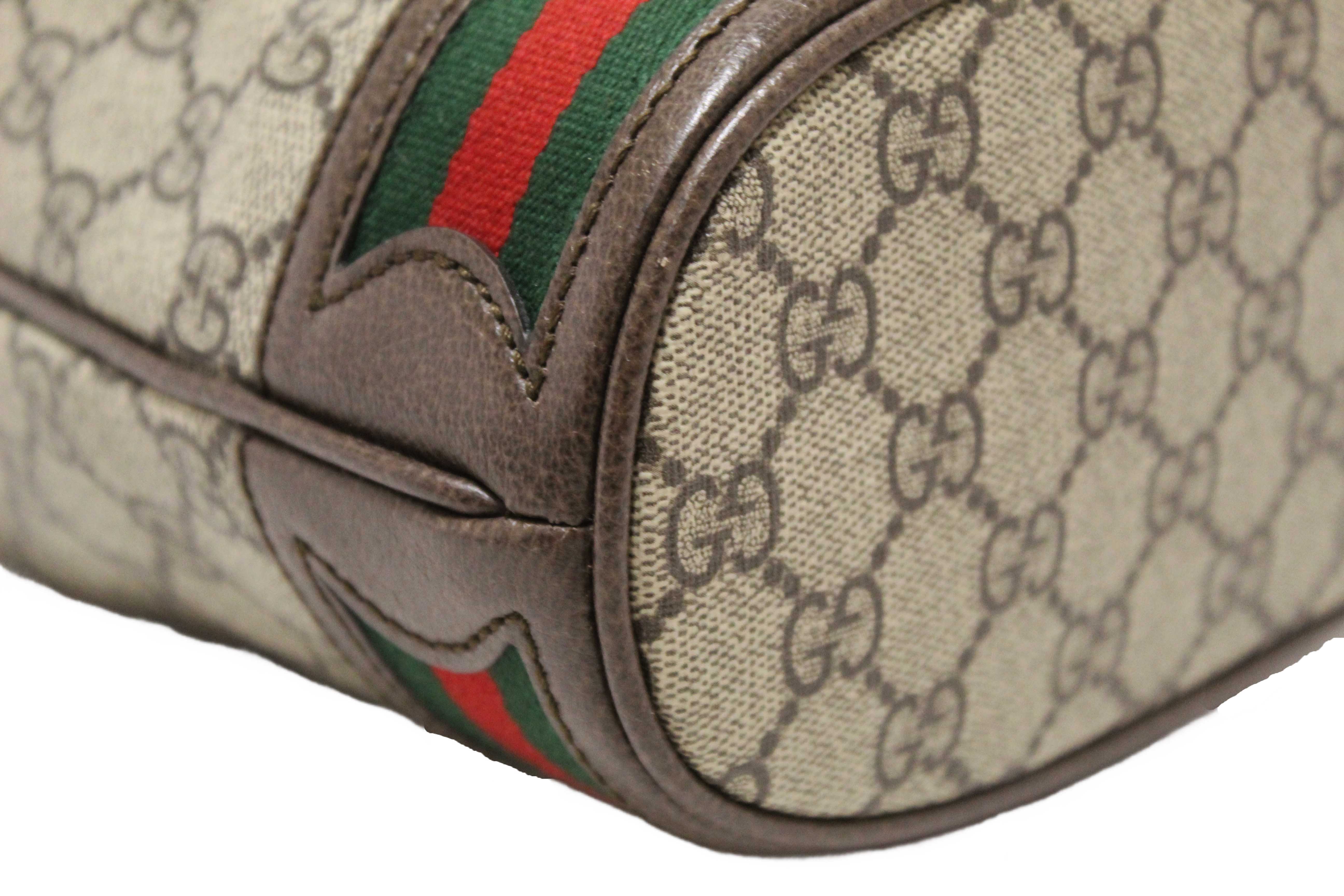 Authentic Gucci Brown Ophidia GG Supreme Small Bucket Bag 550621