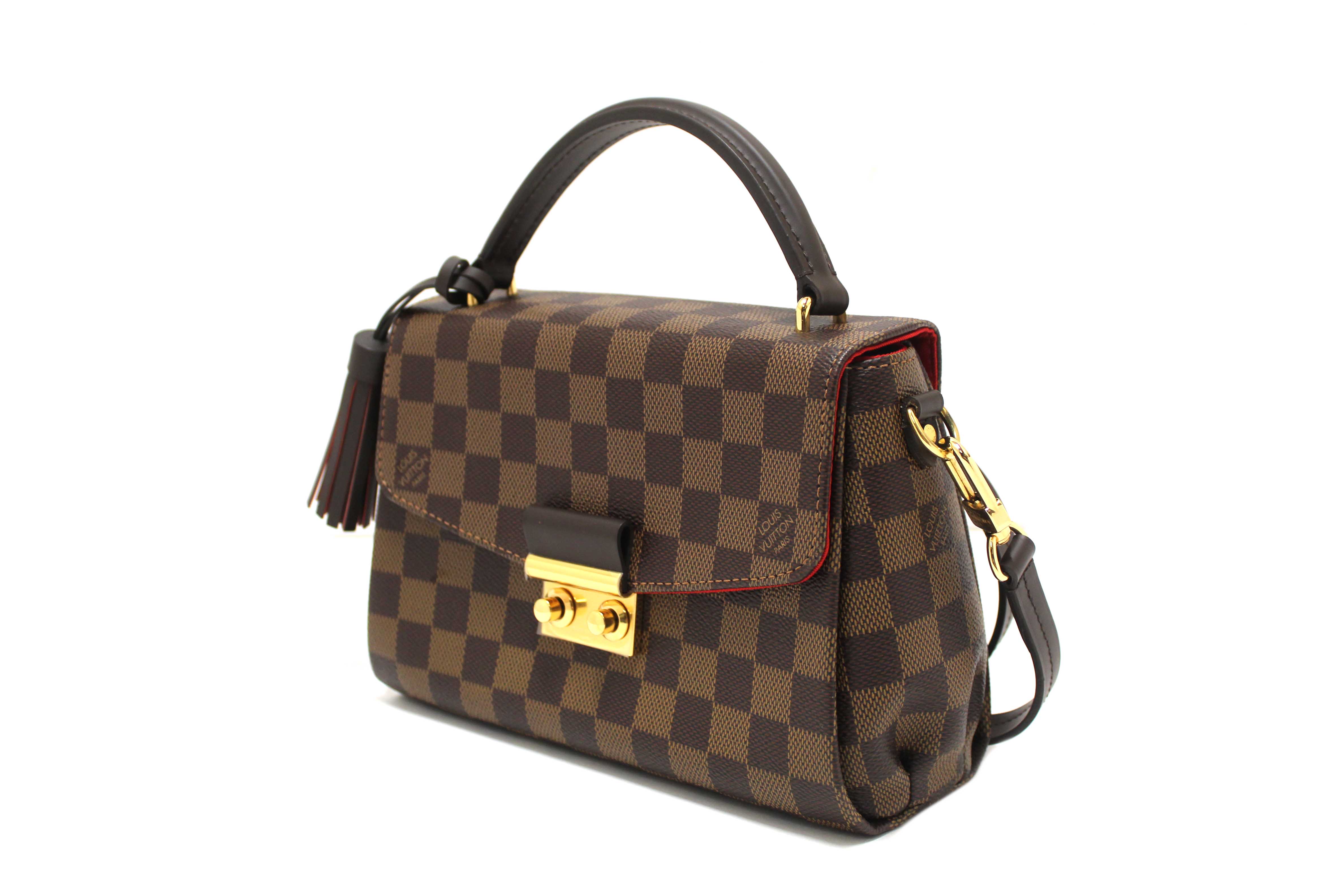 Authentic Louis Vuitton Damier Ebene Croisette Handbag/Messenger Bag