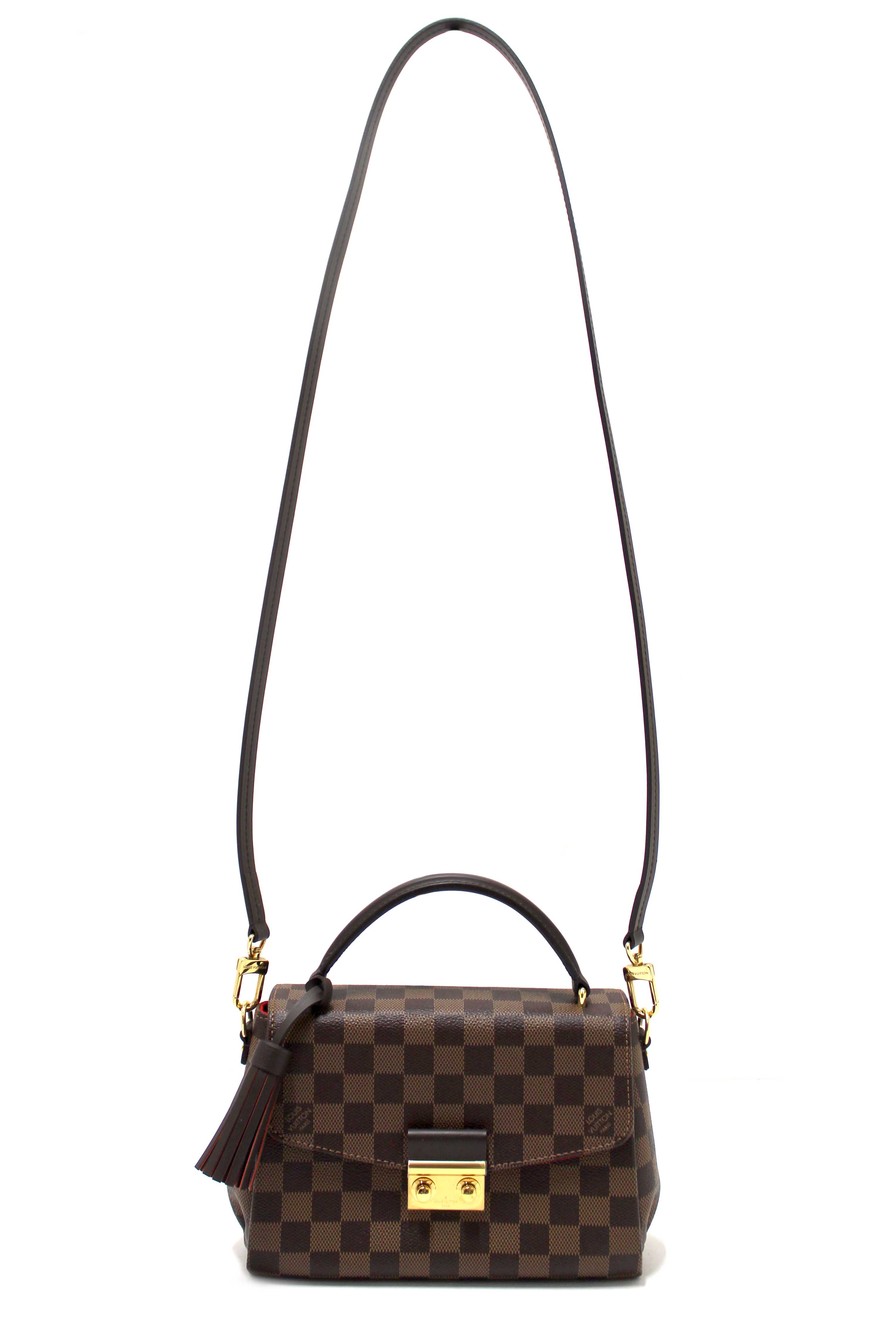 Authentic Louis Vuitton Damier Ebene Croisette Handbag/Messenger Bag