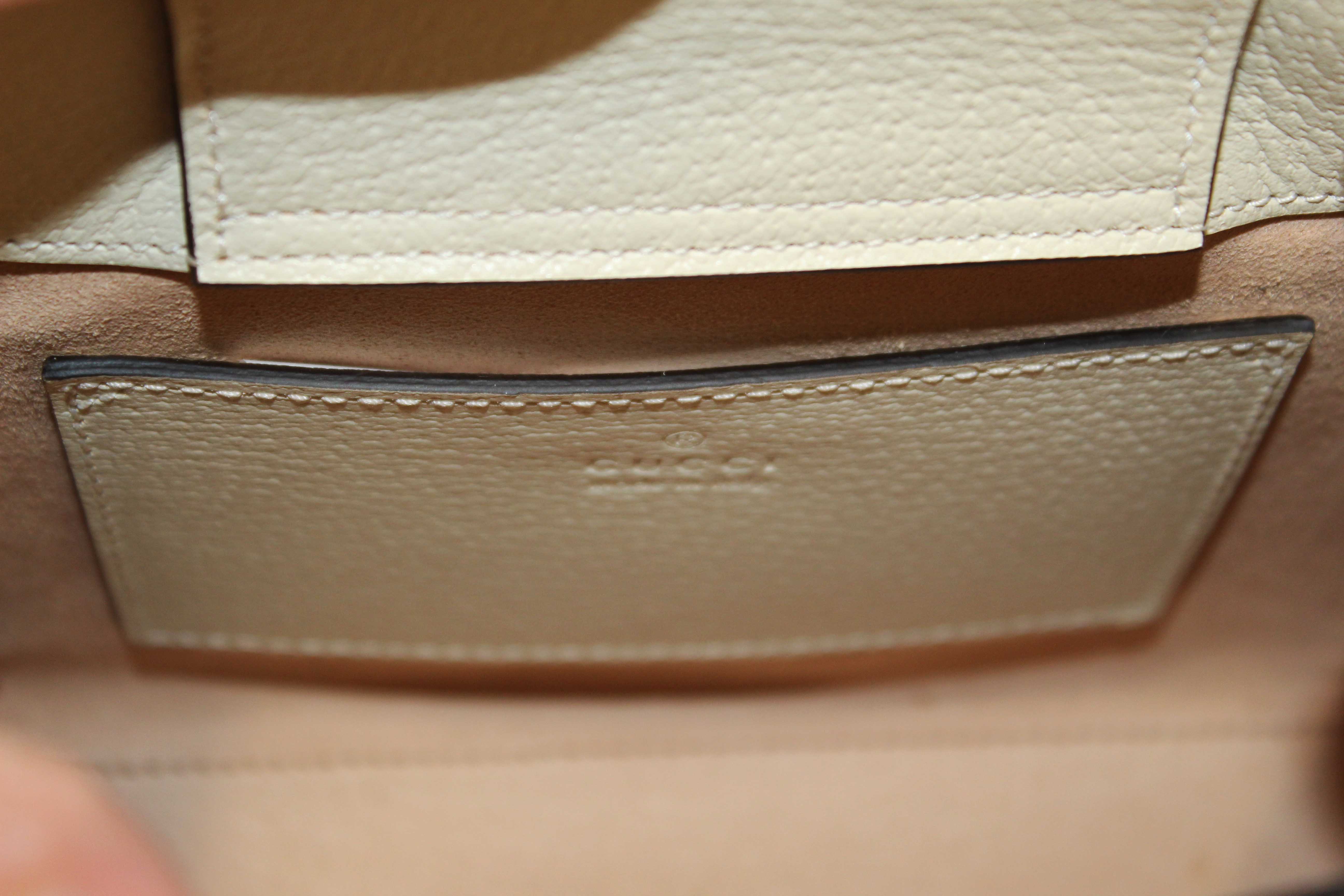 Authentic NEW Gucci White Leather Diana Small Tote Bag 702732