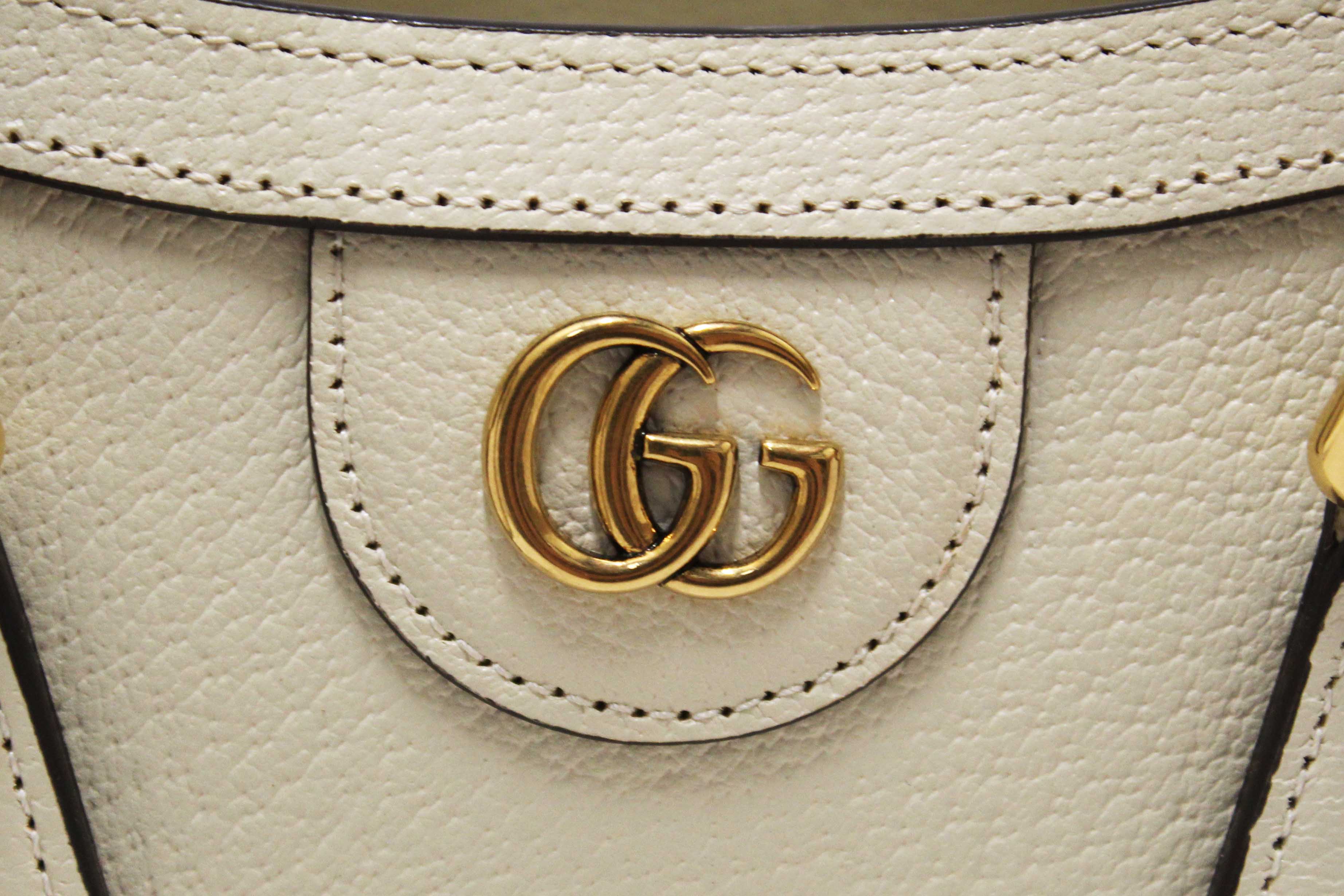 Authentic NEW Gucci White Leather Diana Small Tote Bag 702732