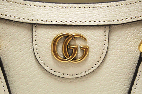 Authentic NEW Gucci White Leather Diana Small Tote Bag 702732