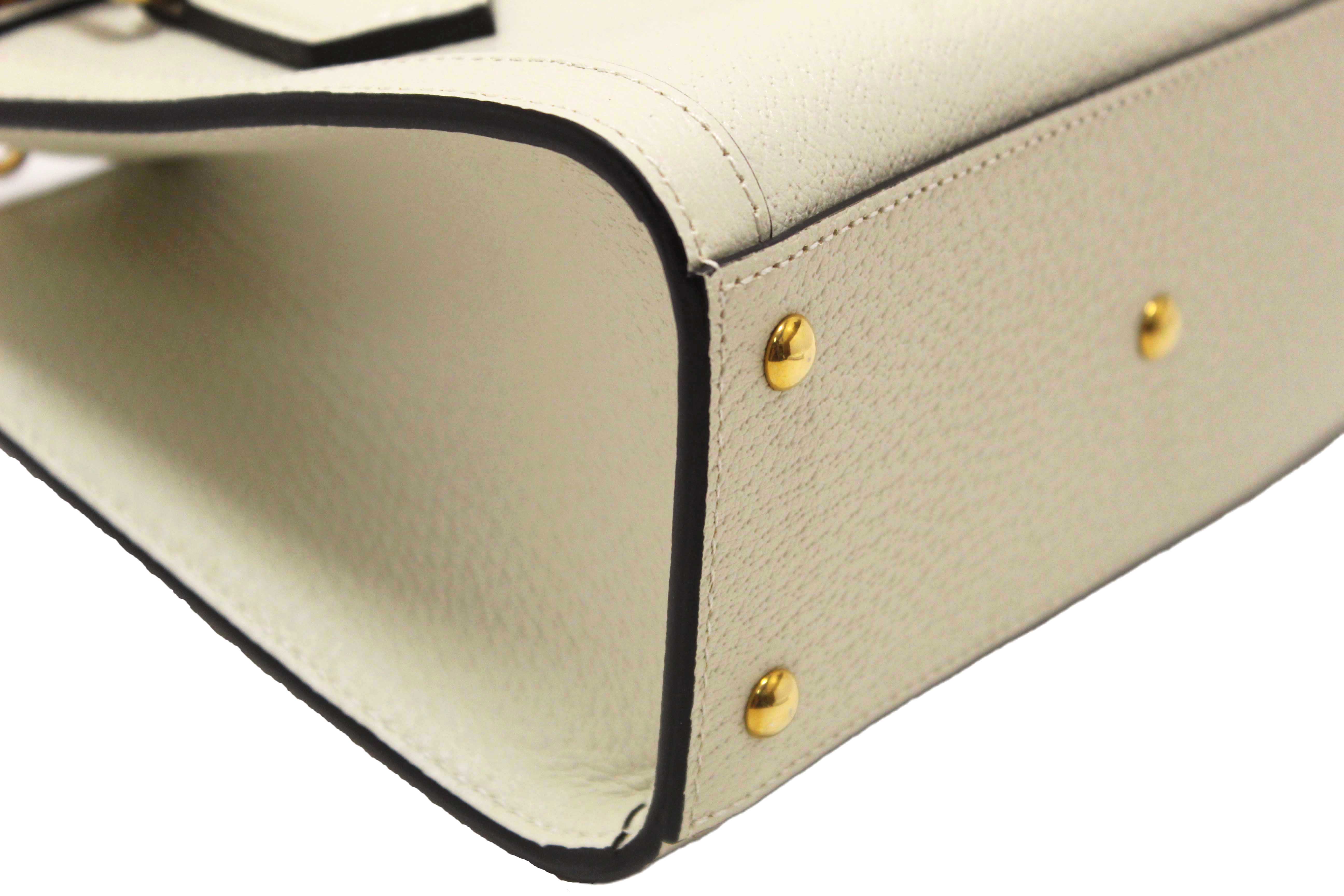 Authentic NEW Gucci White Leather Diana Small Tote Bag 702732
