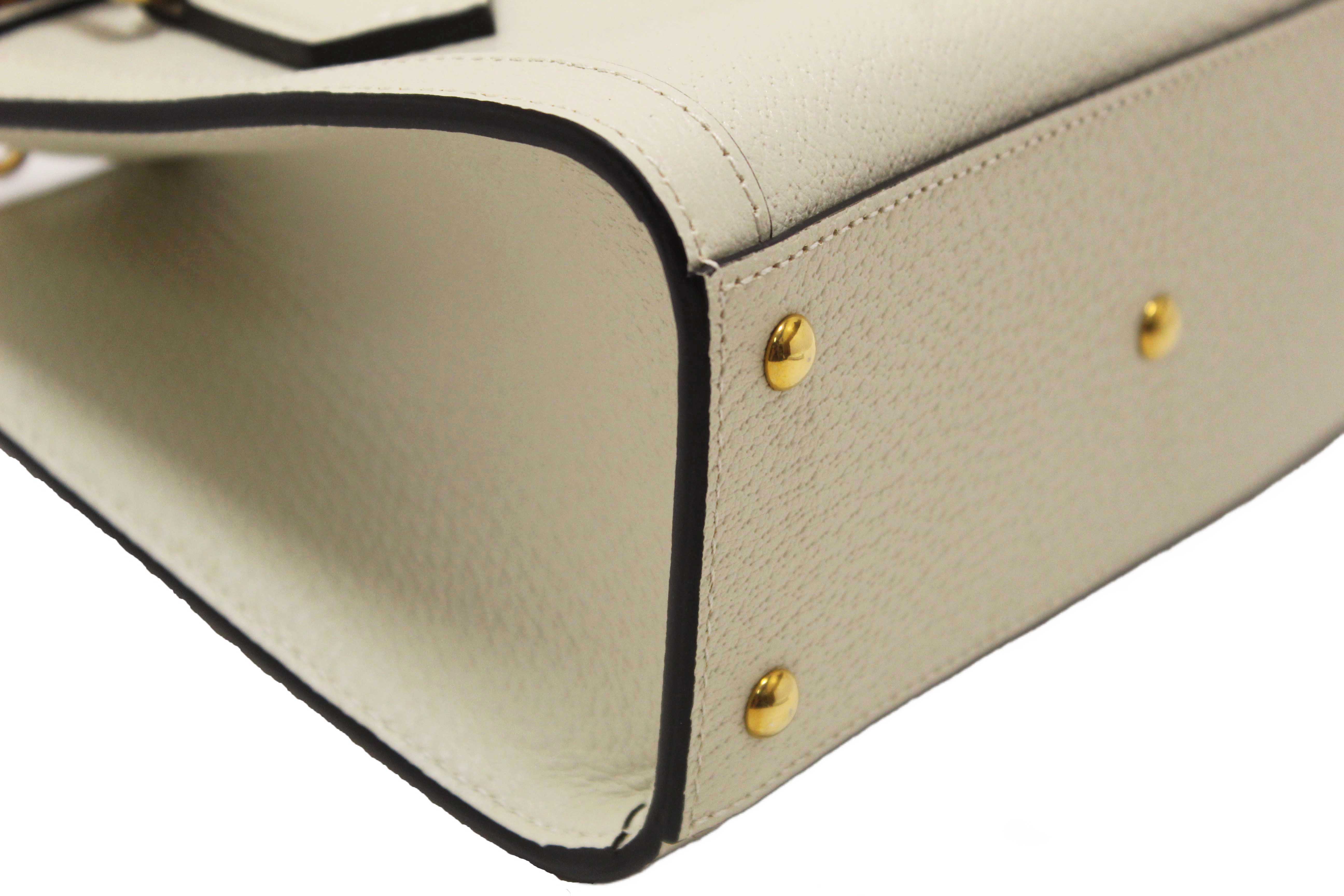 Authentic NEW Gucci White Leather Diana Small Tote Bag 702732