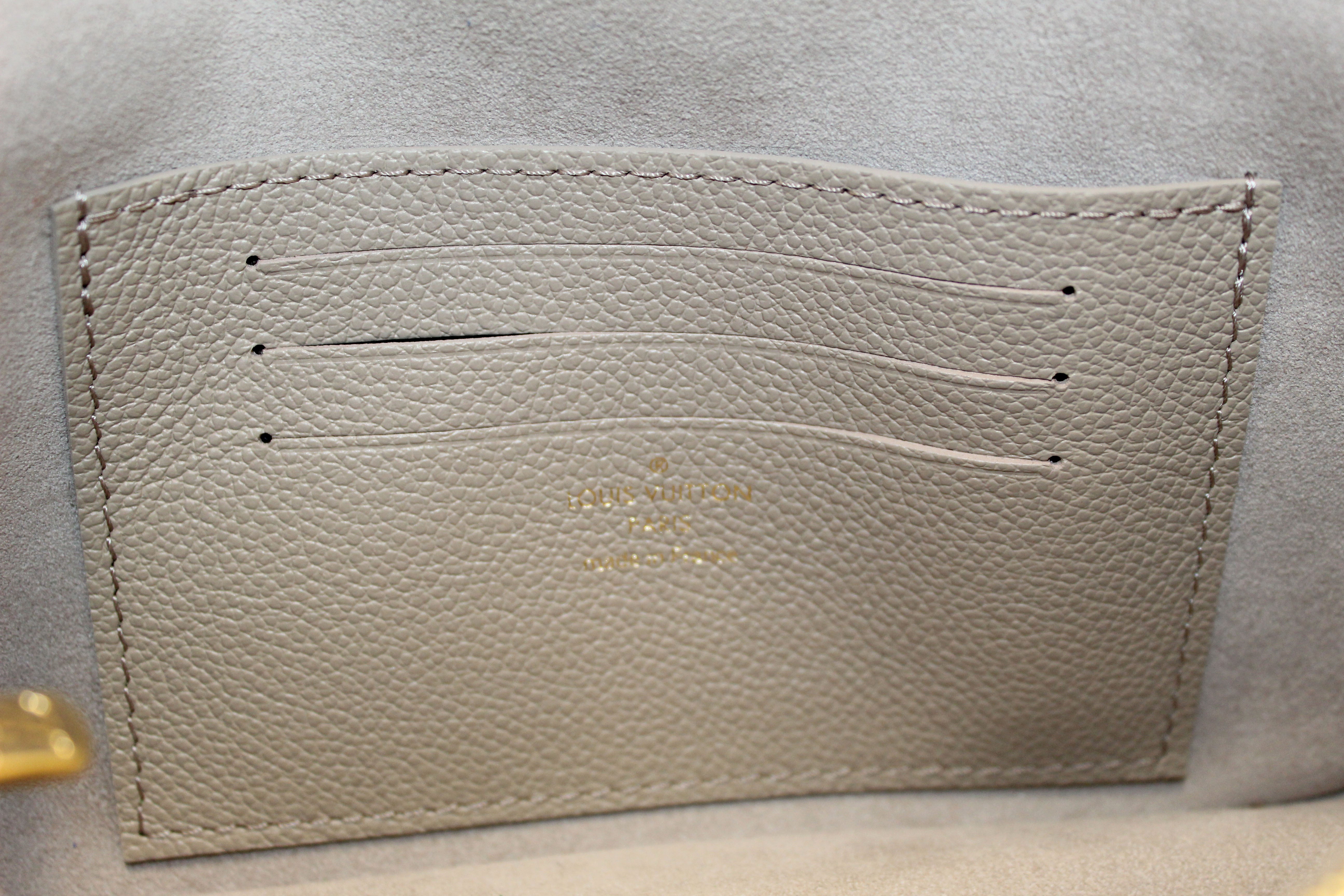 Authentic Louis Vuitton Grey/Cream Bicolor Monogram Empreinte Wallet on Chain Ivy Bag