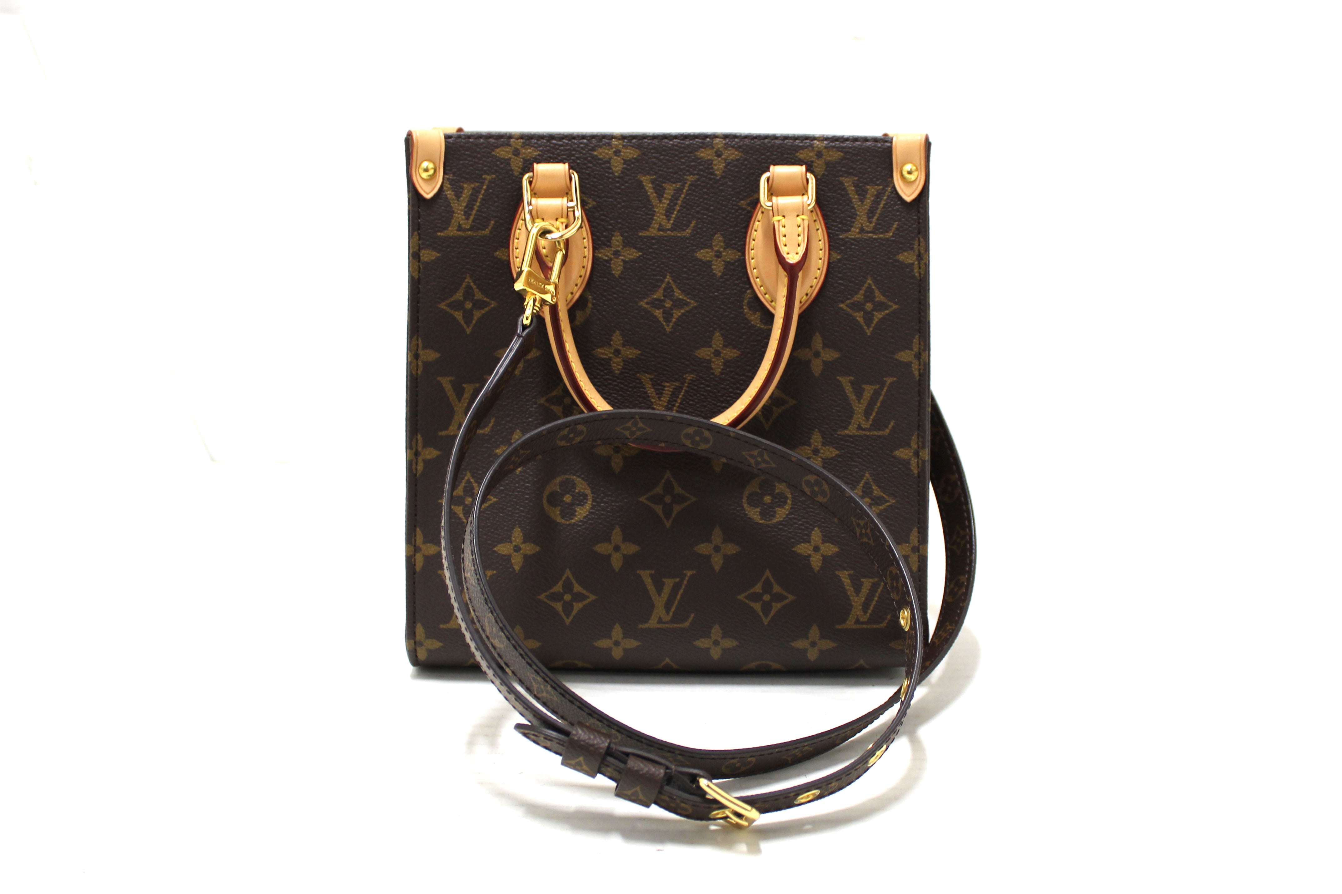 Authentic Louis Vuitton Classic Monogram Sac Plat BB Handbag