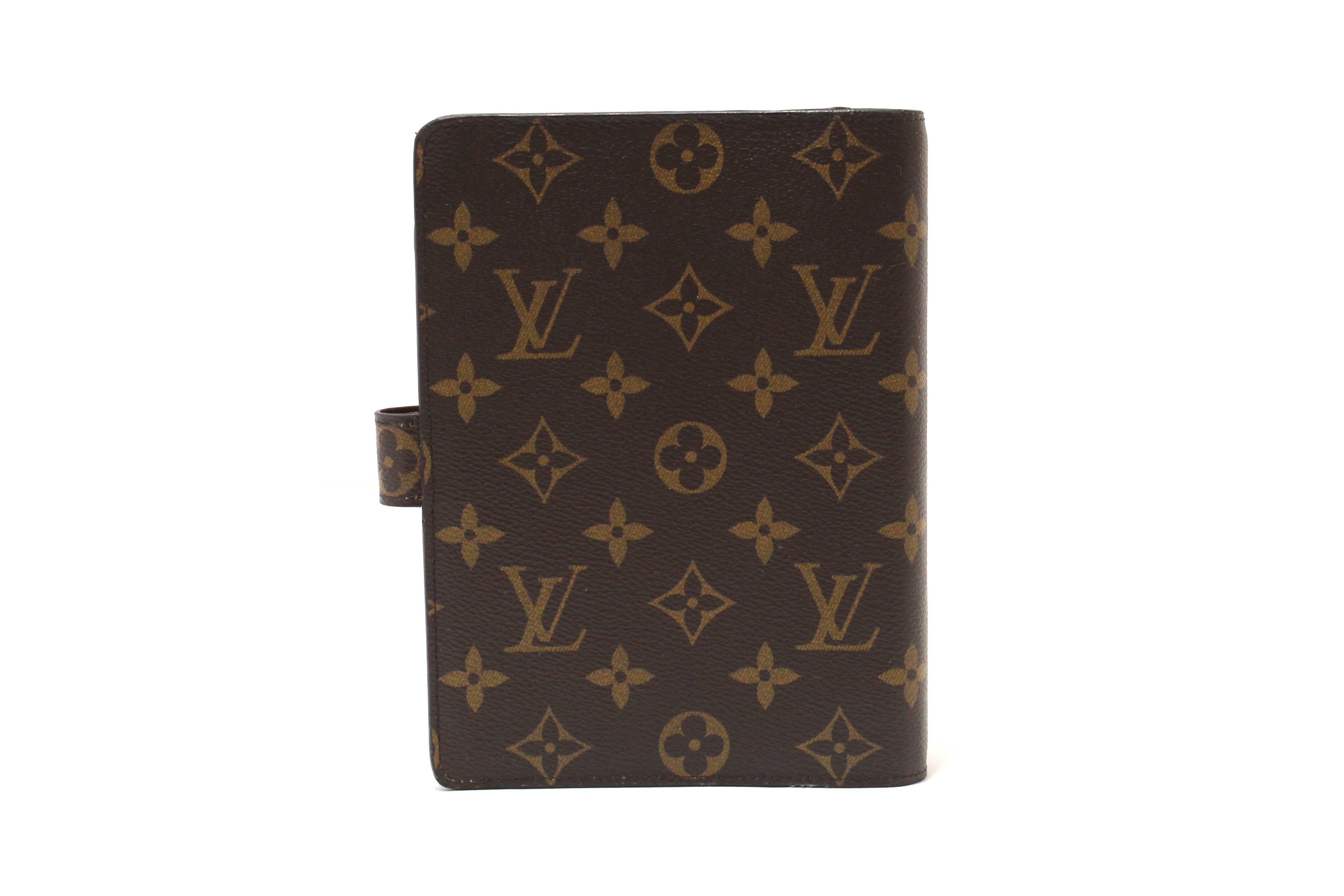 Authentic Louis Vuitton Classic Monogram Canvas Medium Ring Agenda Cover