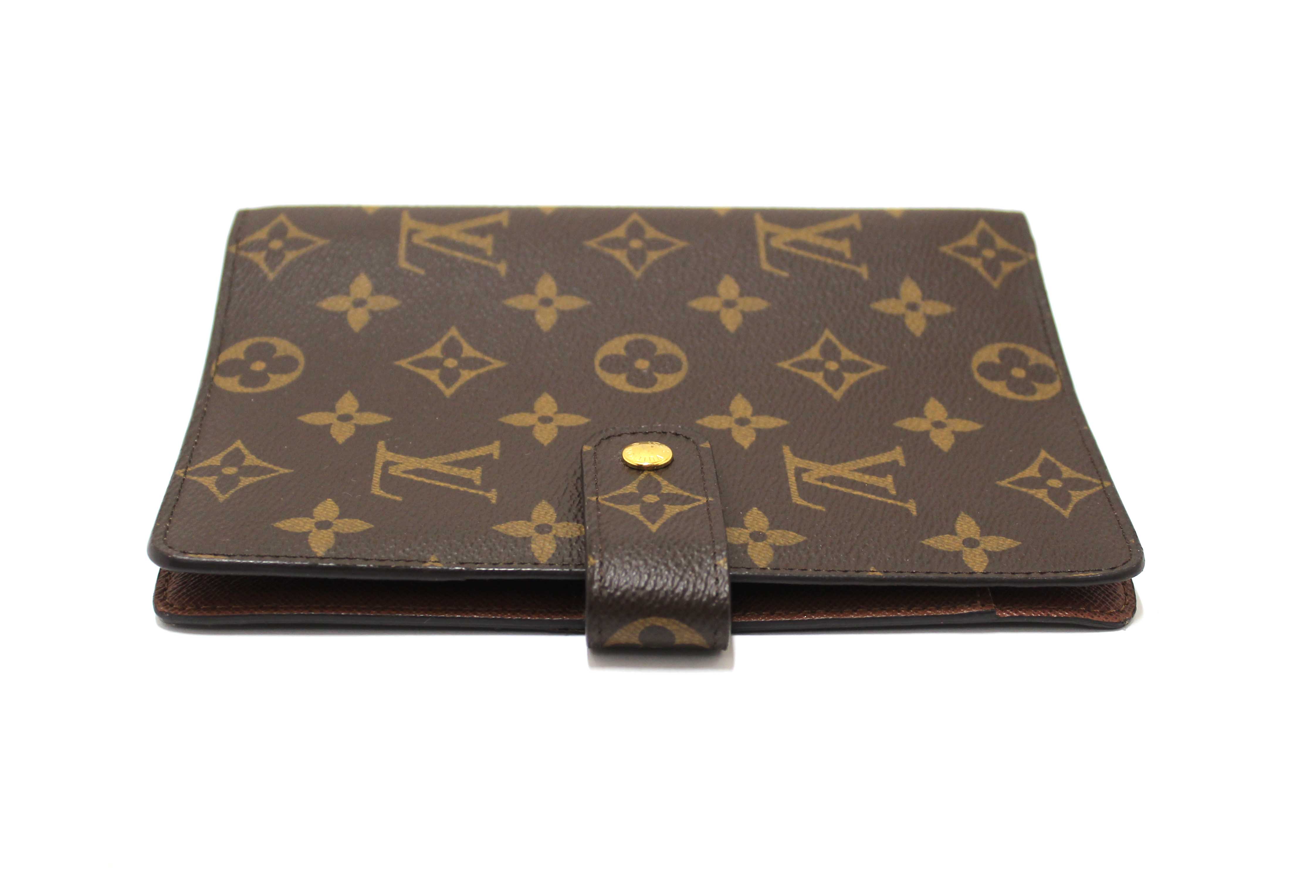 Authentic Louis Vuitton Classic Monogram Canvas Medium Ring Agenda Cover