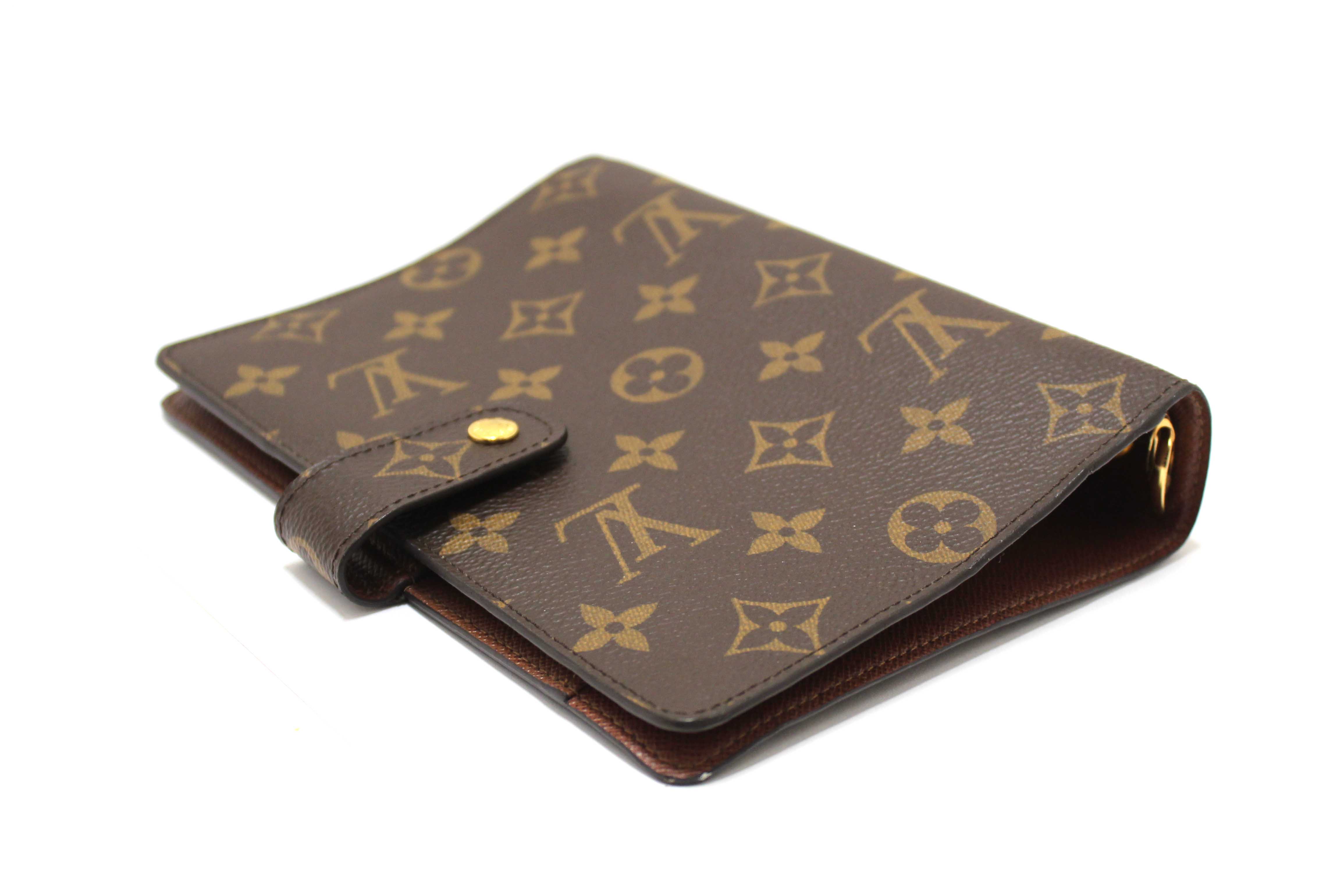 Authentic Louis Vuitton Classic Monogram Canvas Medium Ring Agenda Cover