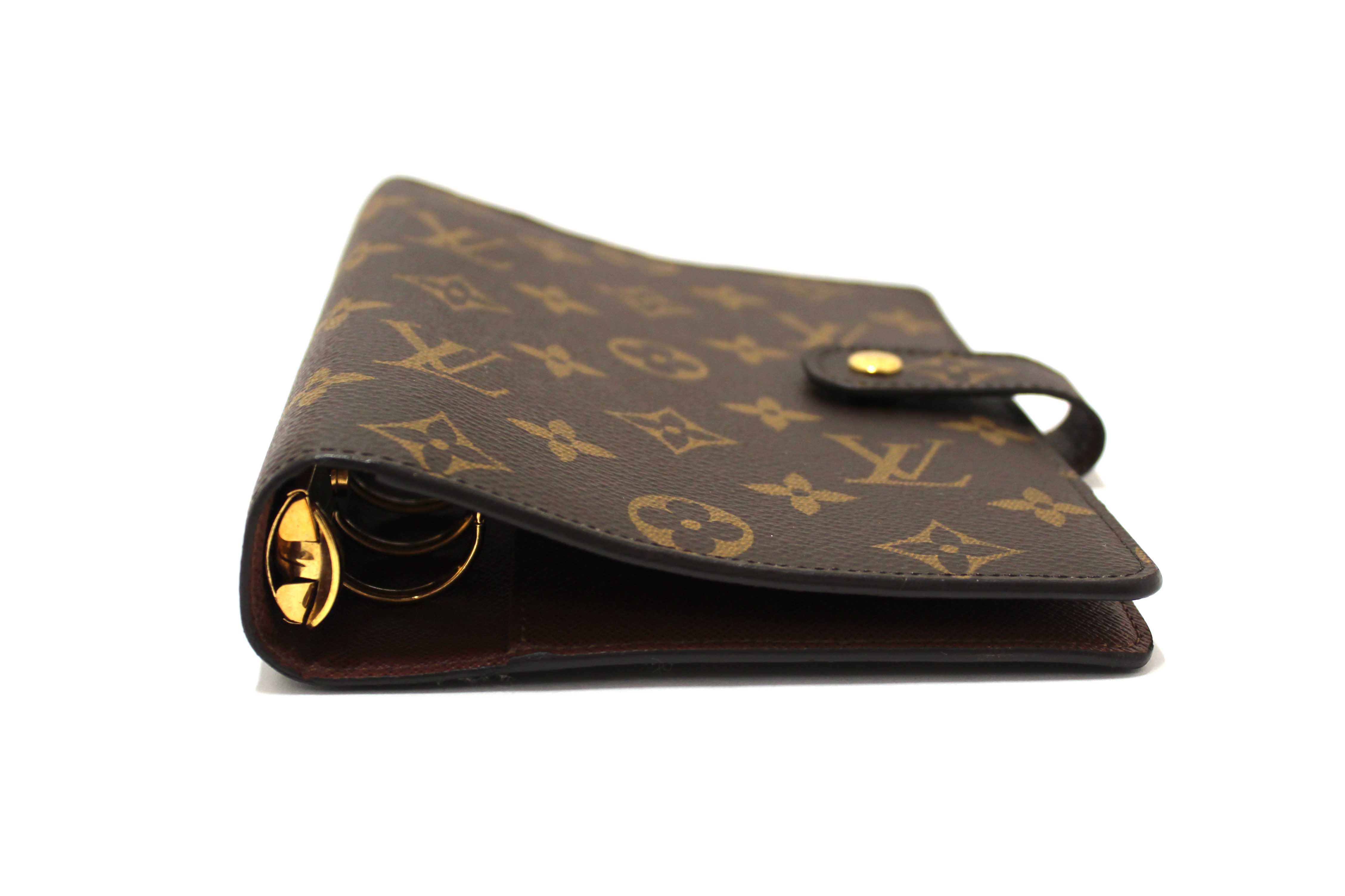 Authentic Louis Vuitton Classic Monogram Canvas Medium Ring Agenda Cover