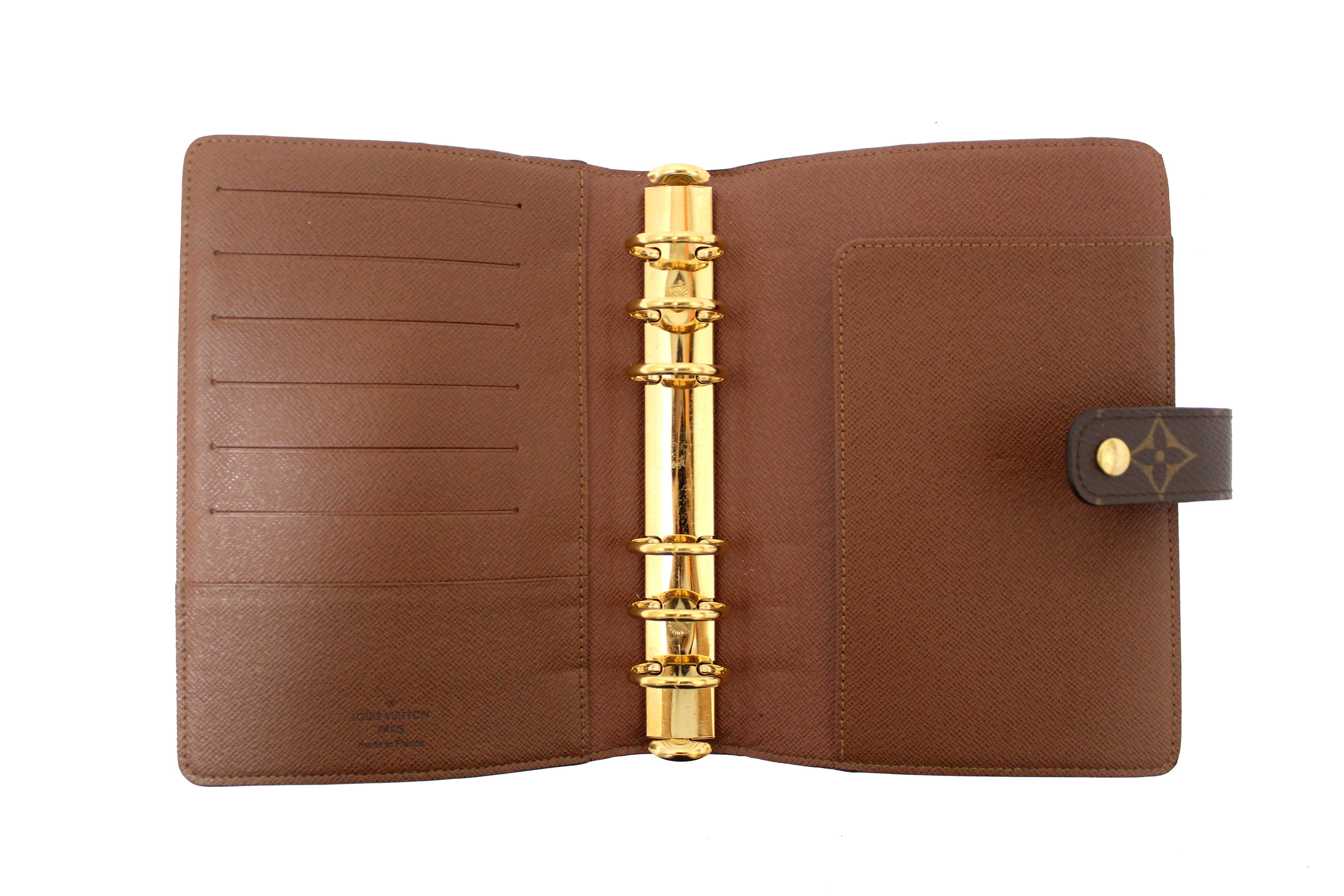 Authentic Louis Vuitton Classic Monogram Canvas Medium Ring Agenda Cover