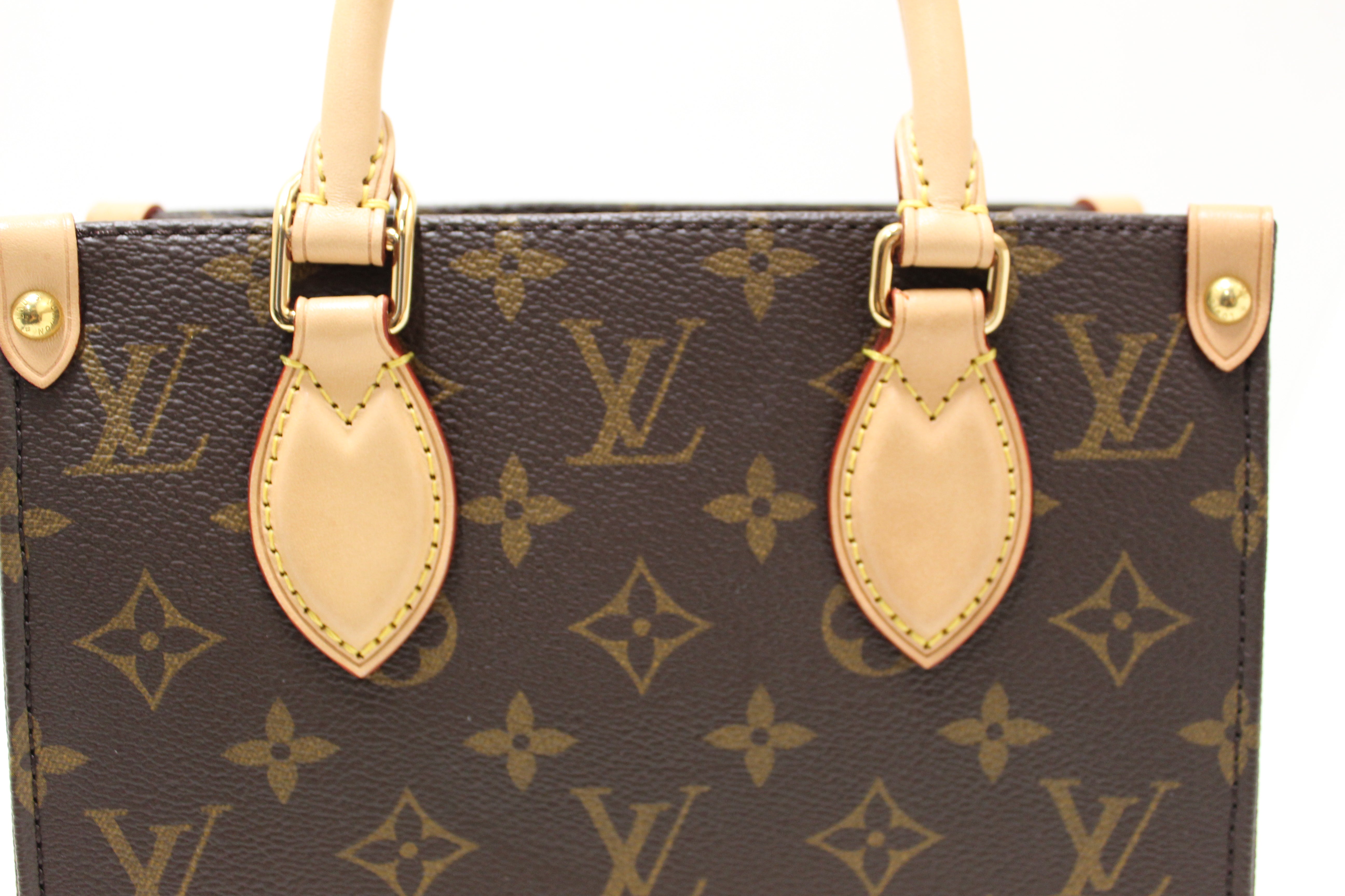 Authentic Louis Vuitton Classic Monogram Sac Plat BB Handbag