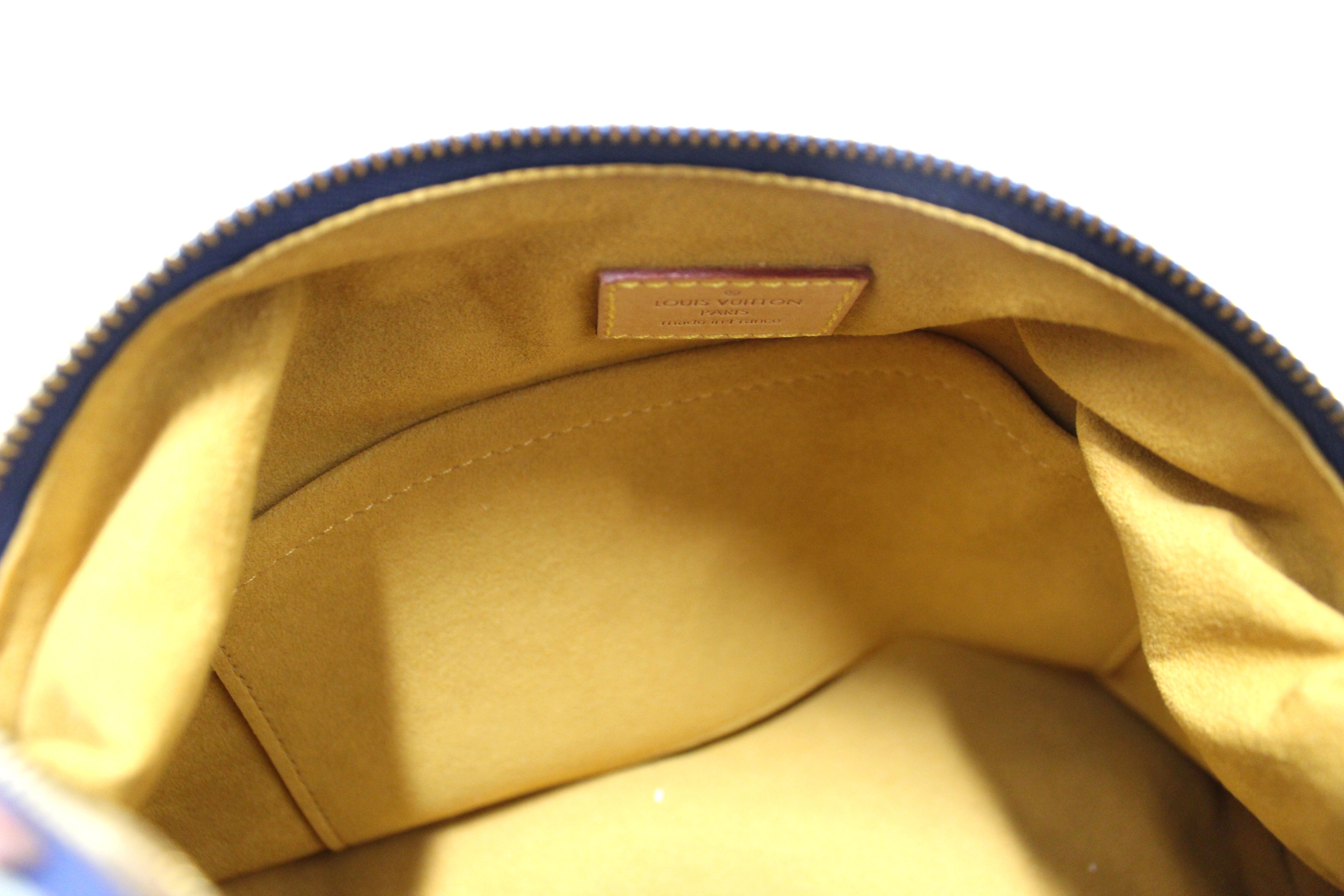 Authentic Louis Vuitton Blue Denim Monogram Baggy PM Shoulder Bag