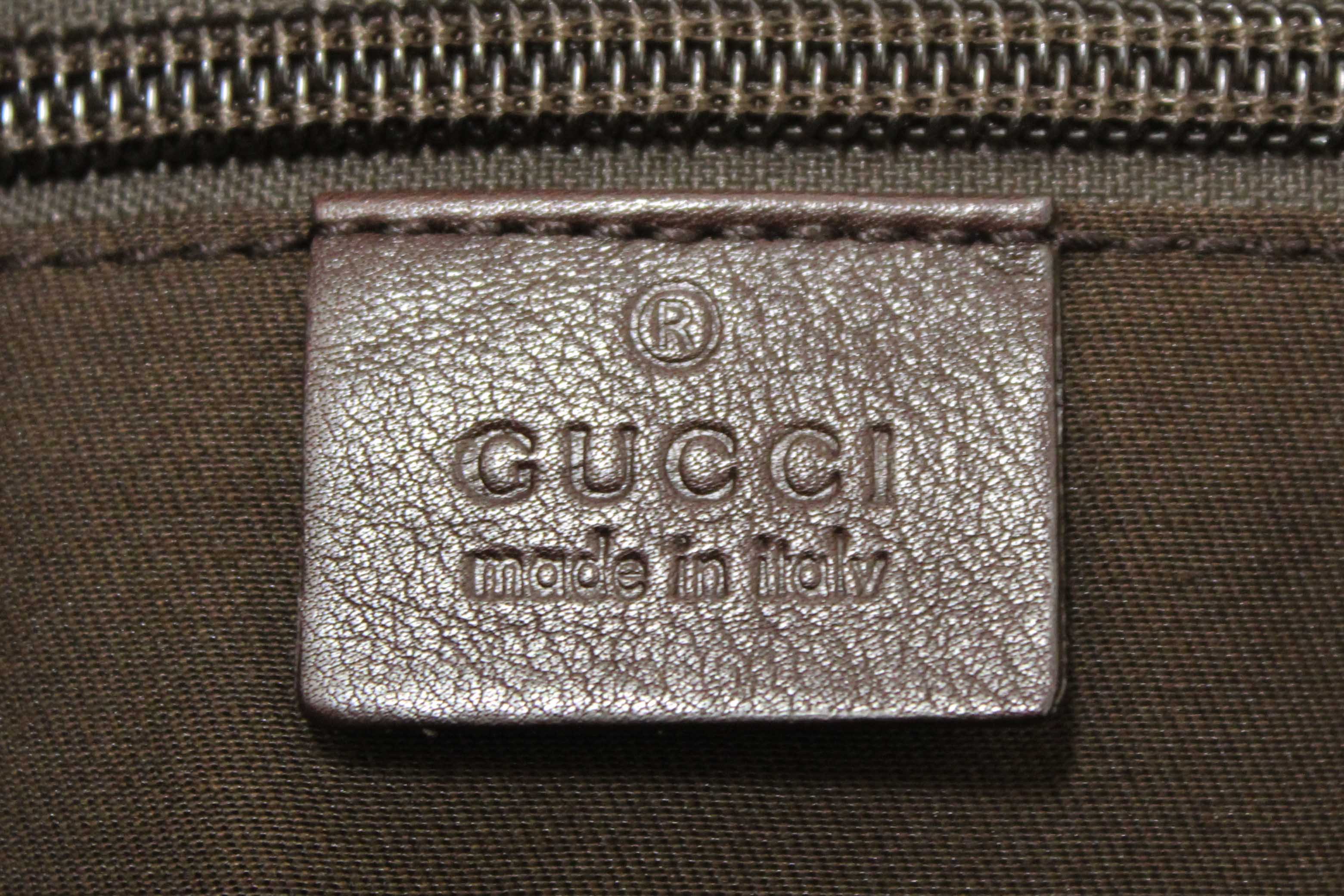 Authentic Gucci Brown GG Guccissima Leather Large Tote Bag 162913