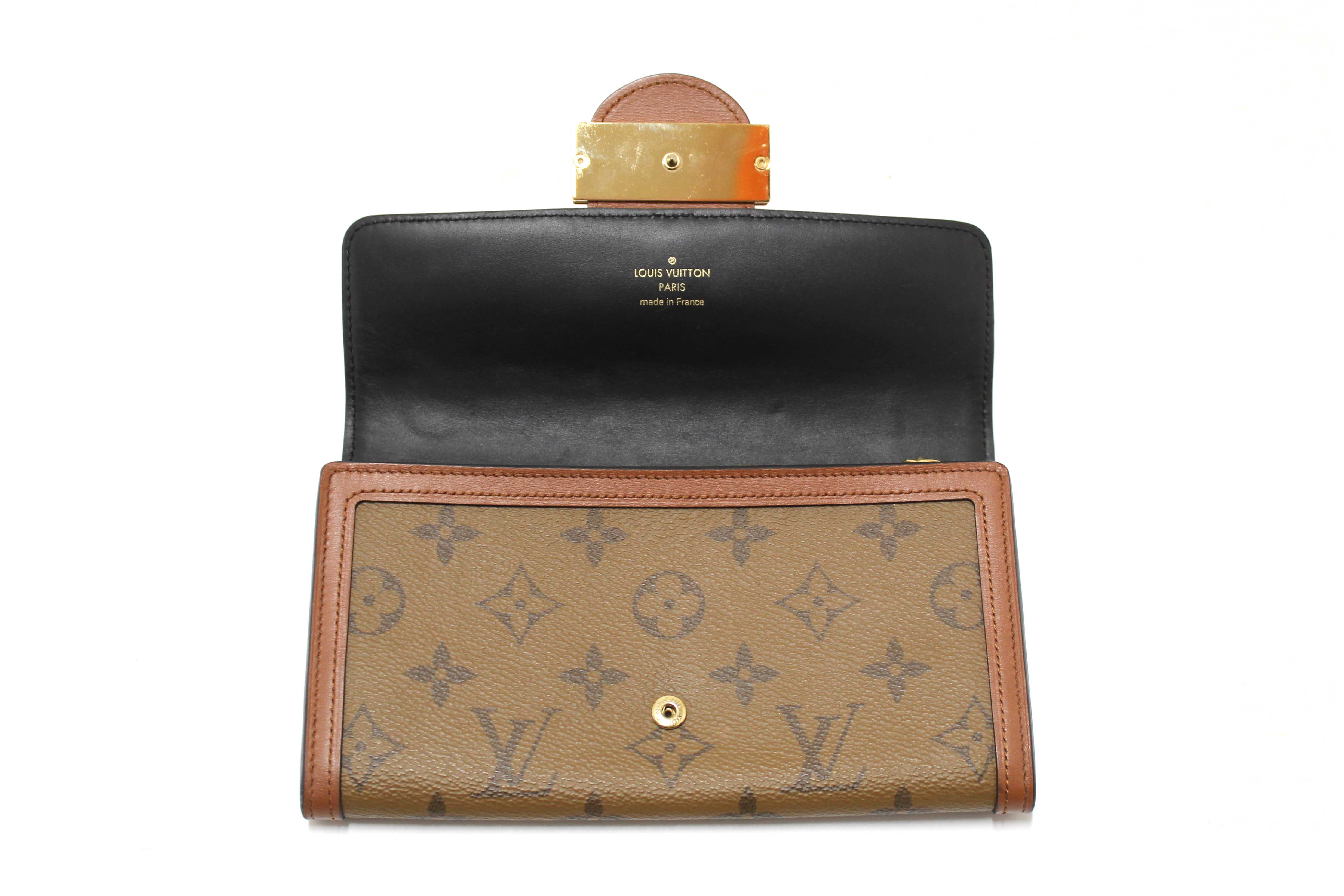 Authentic Louis Vuitton Classic Monogram and Monogram Reverse Sarah Dauphine Wallet