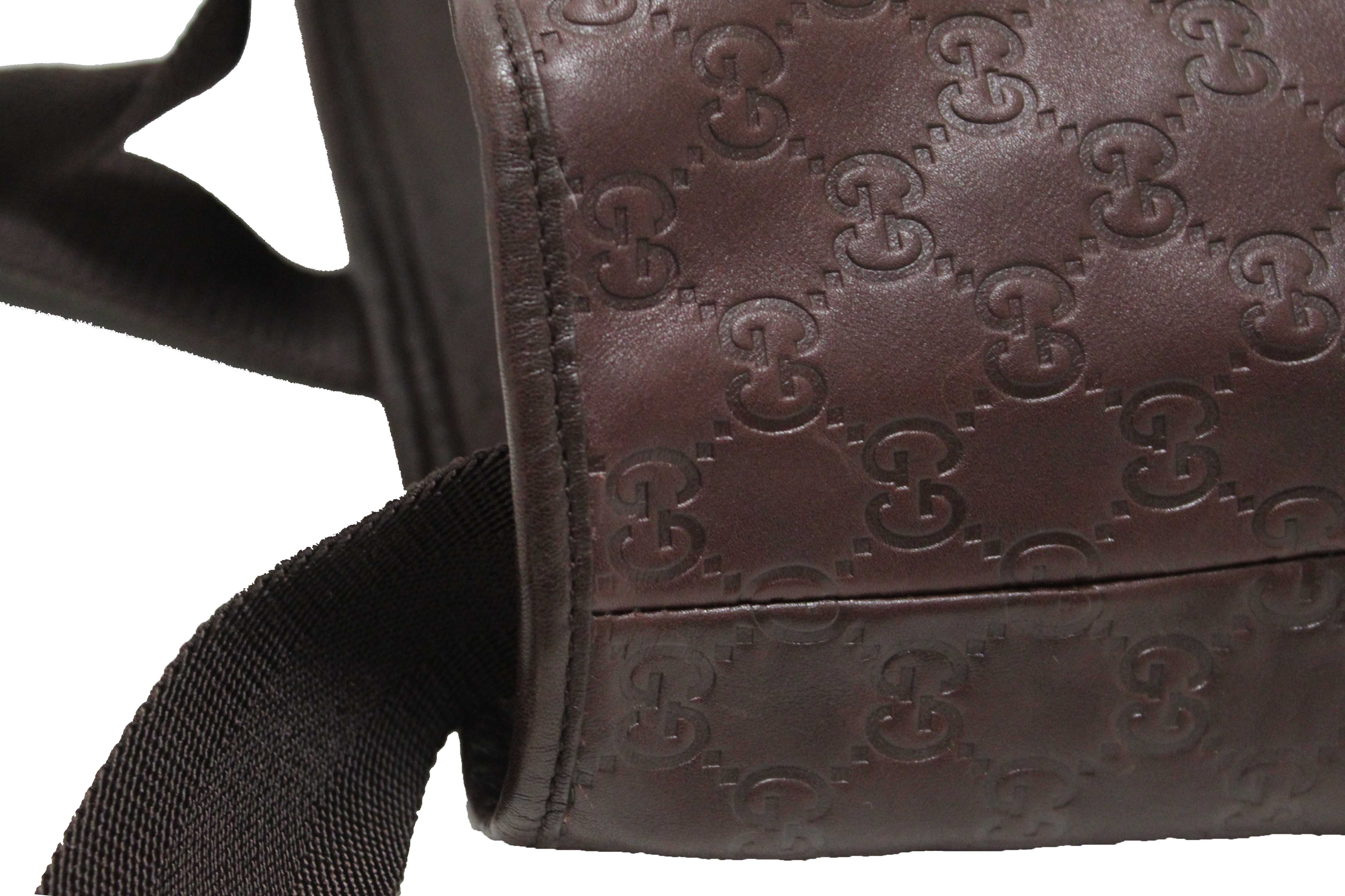 Authentic Gucci Brown GG Guccissima Leather Large Tote Bag 162913
